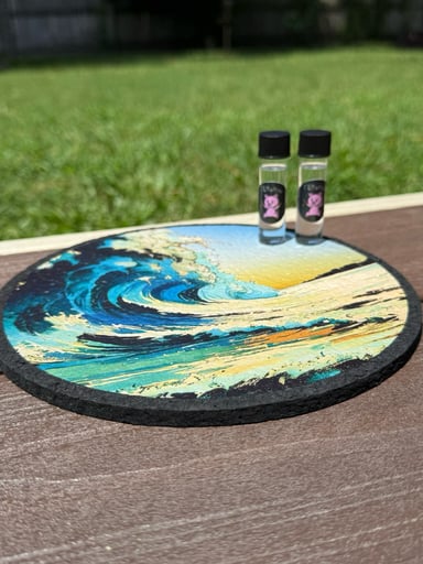 Preview pic of Anime Wave Moodmat & 2-Pack Glass Travel Alcohol Vial Combo for Concentrates