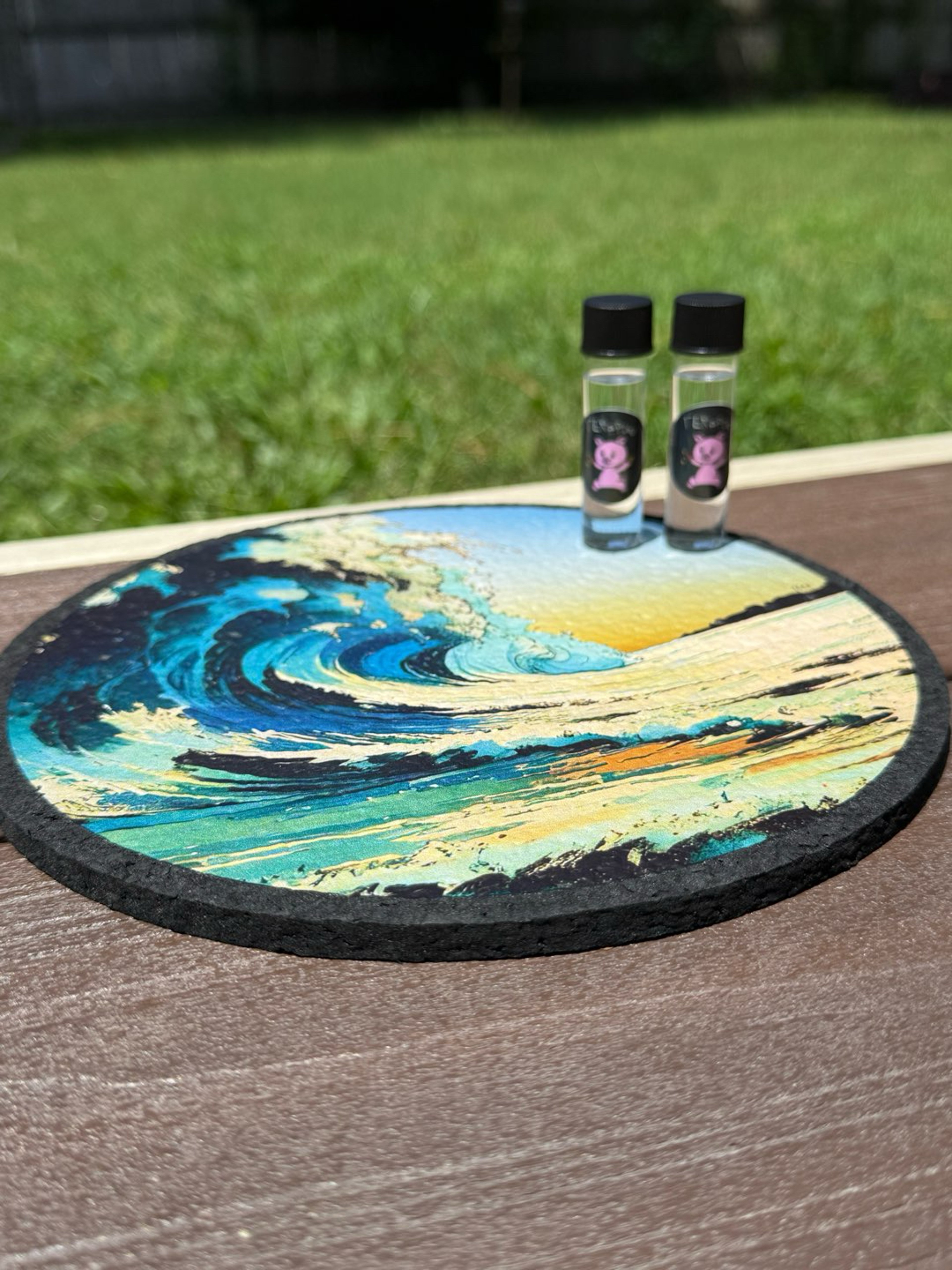 Preview pic of Anime Wave Moodmat & 2-Pack Glass Travel Alcohol Vial Combo for Concentrates