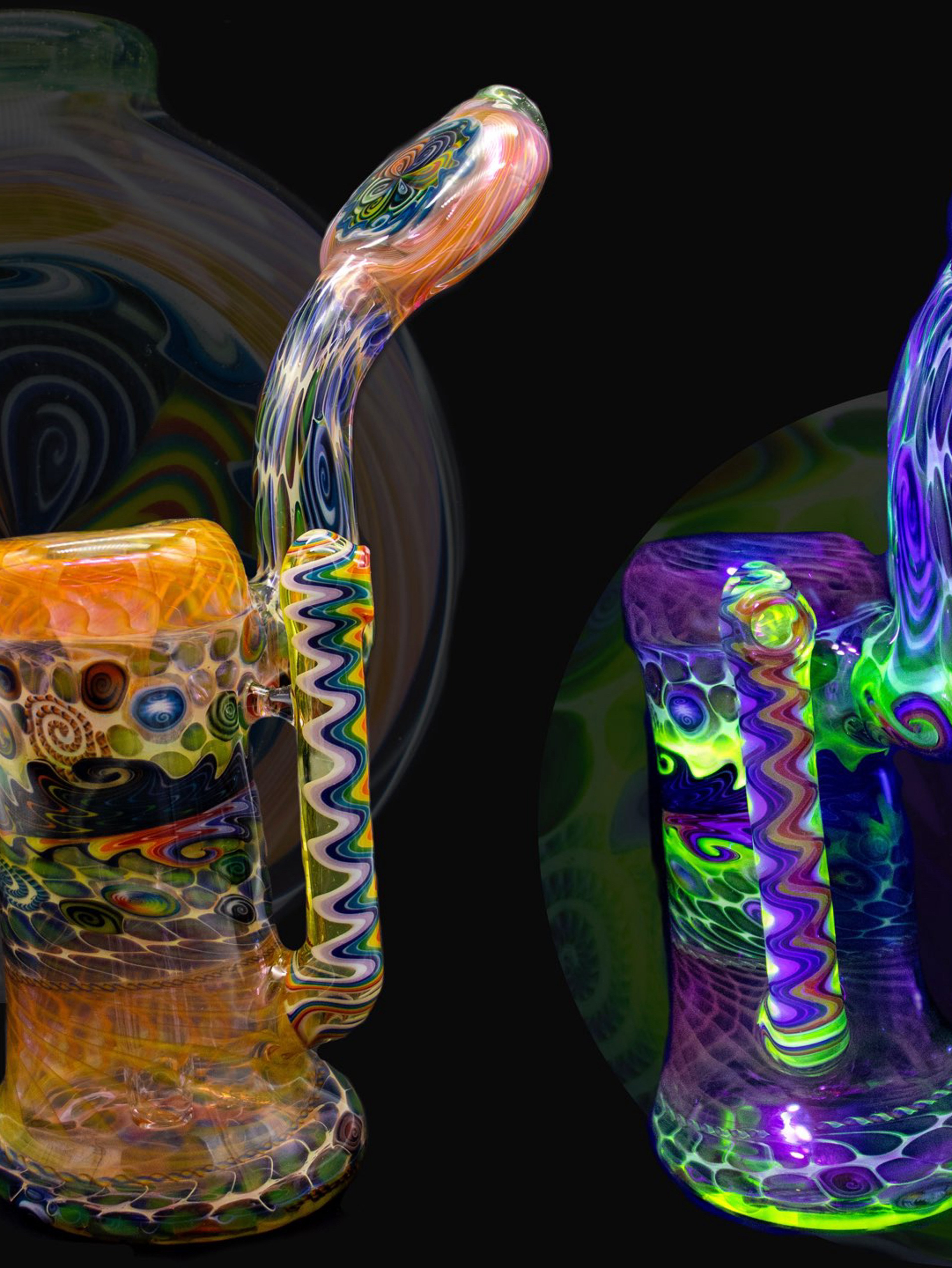 Dillinger Glass - UV Fully Worked Bubbler image 0