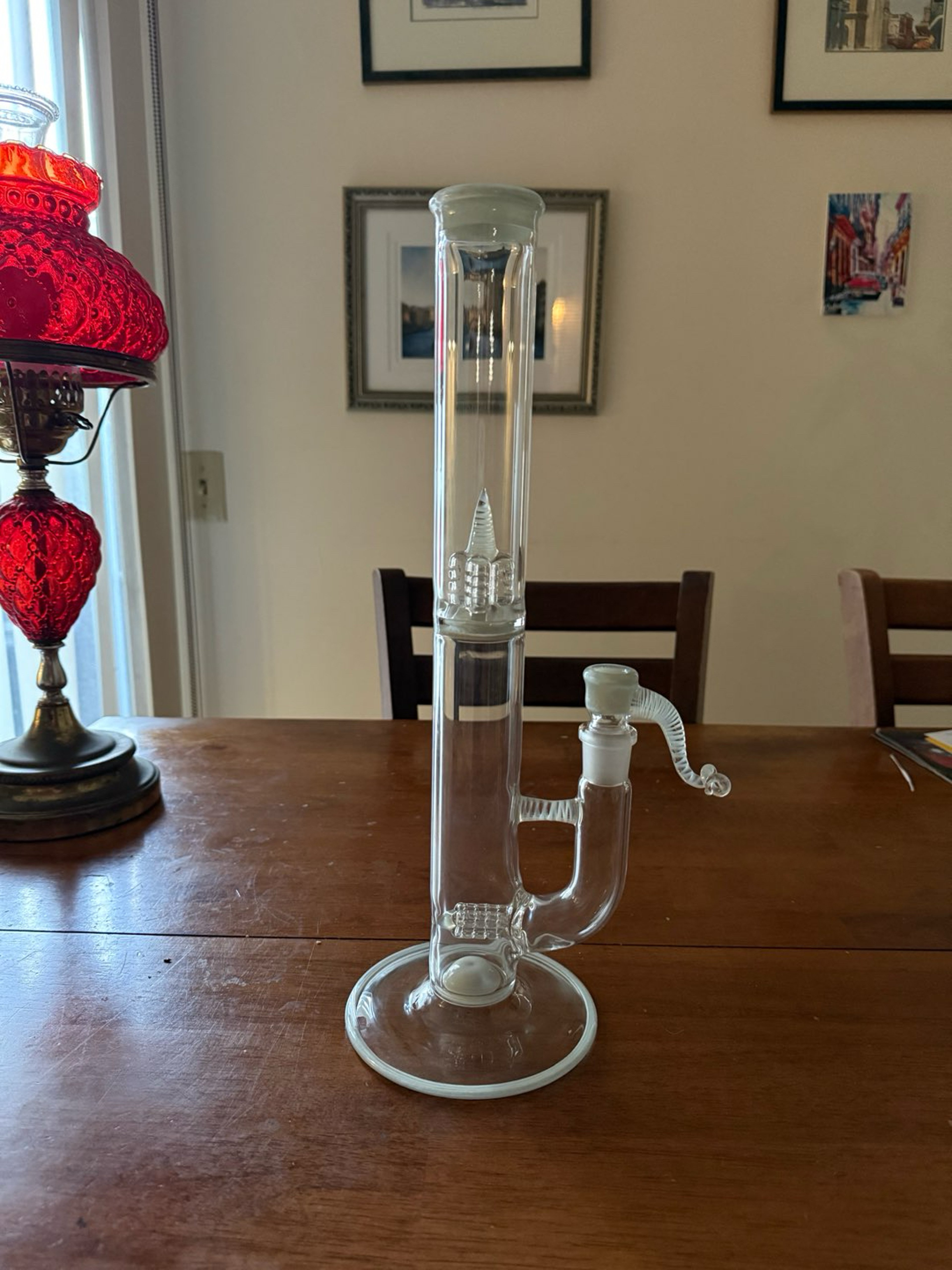 Preview pic of @spencerjglass 15” 3-inline perc w/ inv4 straight tube (@greasy_glass uv accents)
