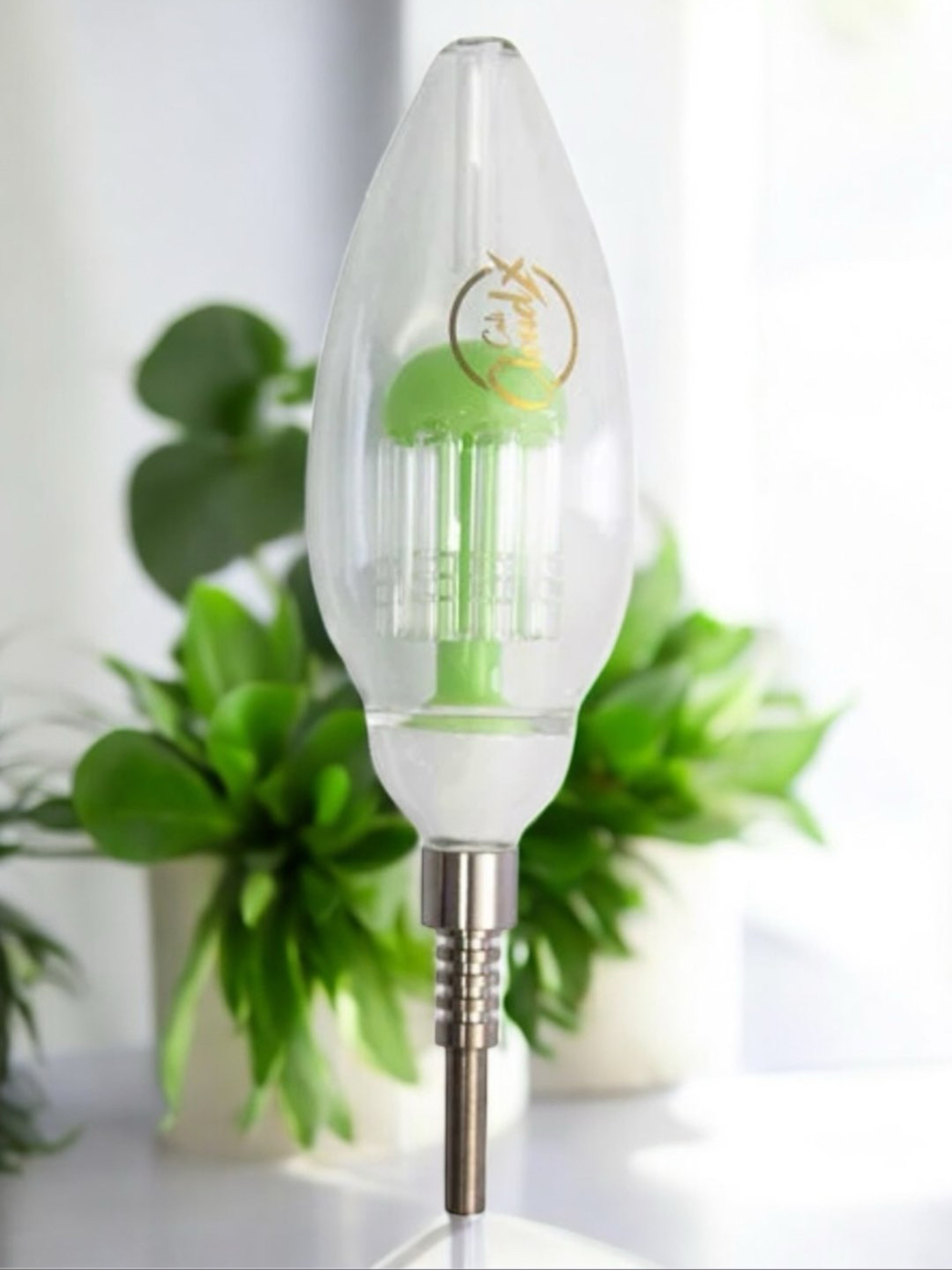 Preview pic of TIDE-X Large Oval Tree Cali Cloudx Straw Tree Perc Nectar Collector in Lime Green