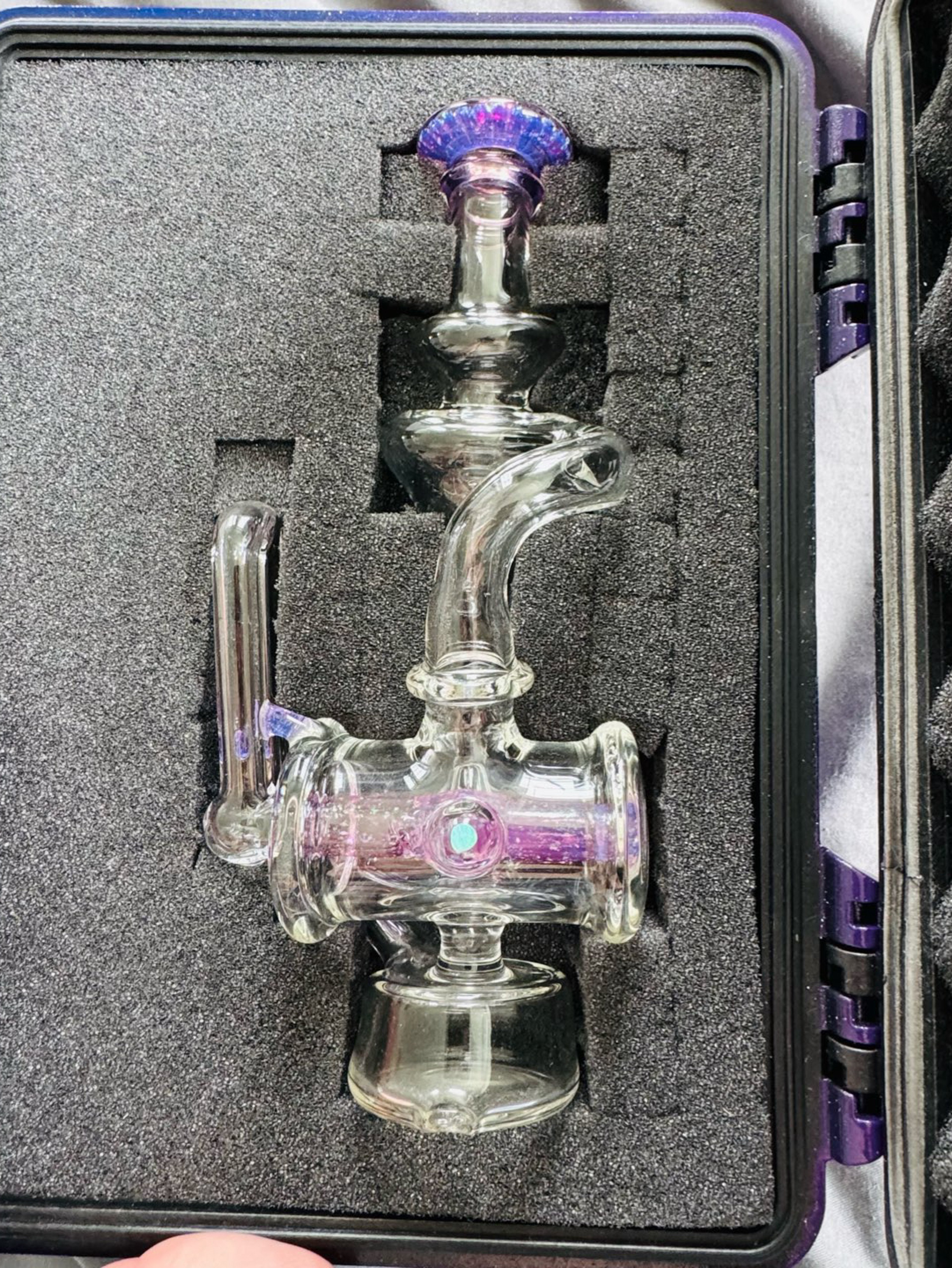 Preview pic of 🔥COMBO OJ FLAME 🔥 Inline cropal recycler / opal / custom matching case and 5g concentrate jar peak attachment 🧐🤯