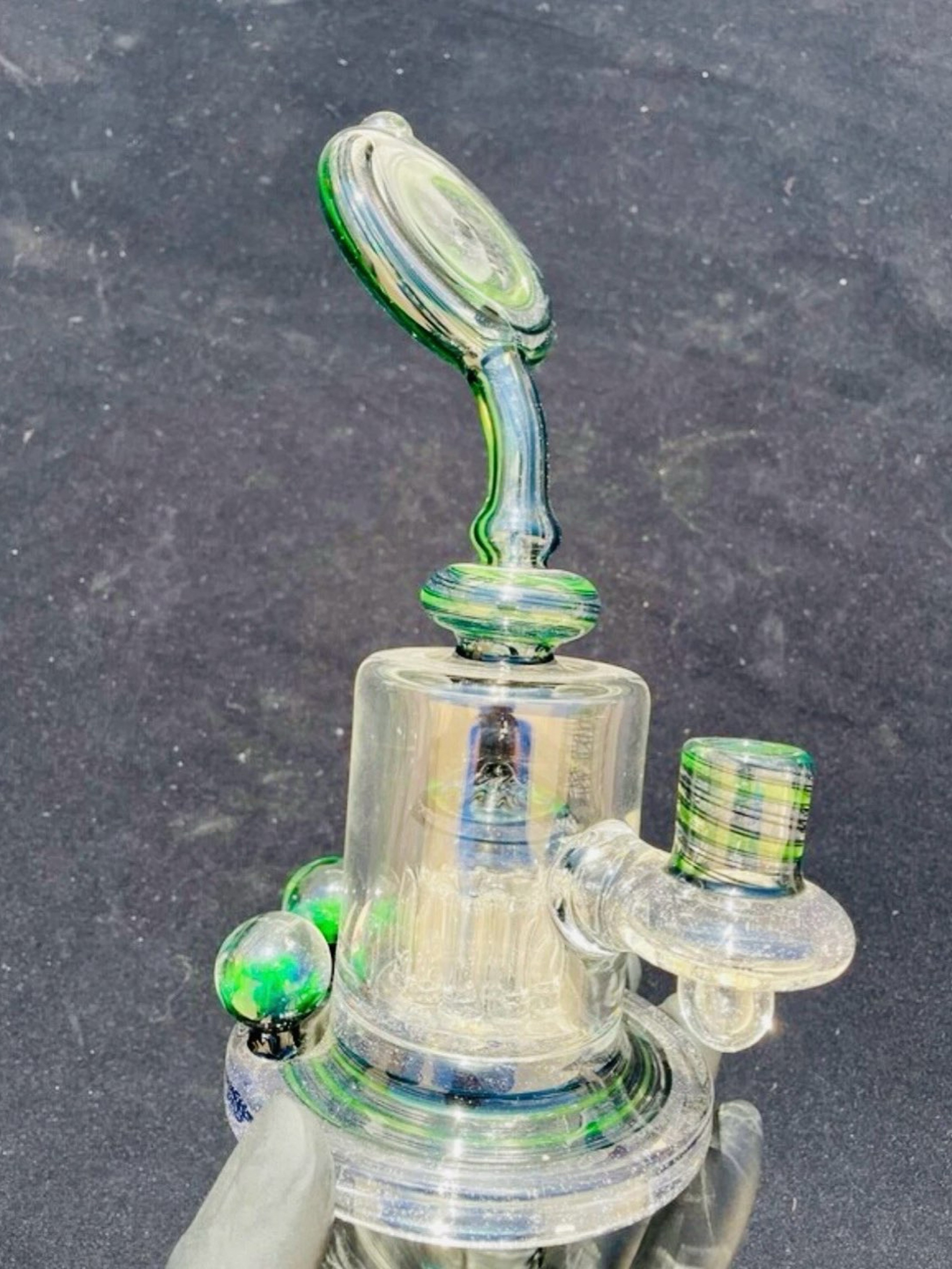 Preview pic of 🔥full blu~V / Illuminati UV worked hedman headies rig/matching slurper/marble set!🔥