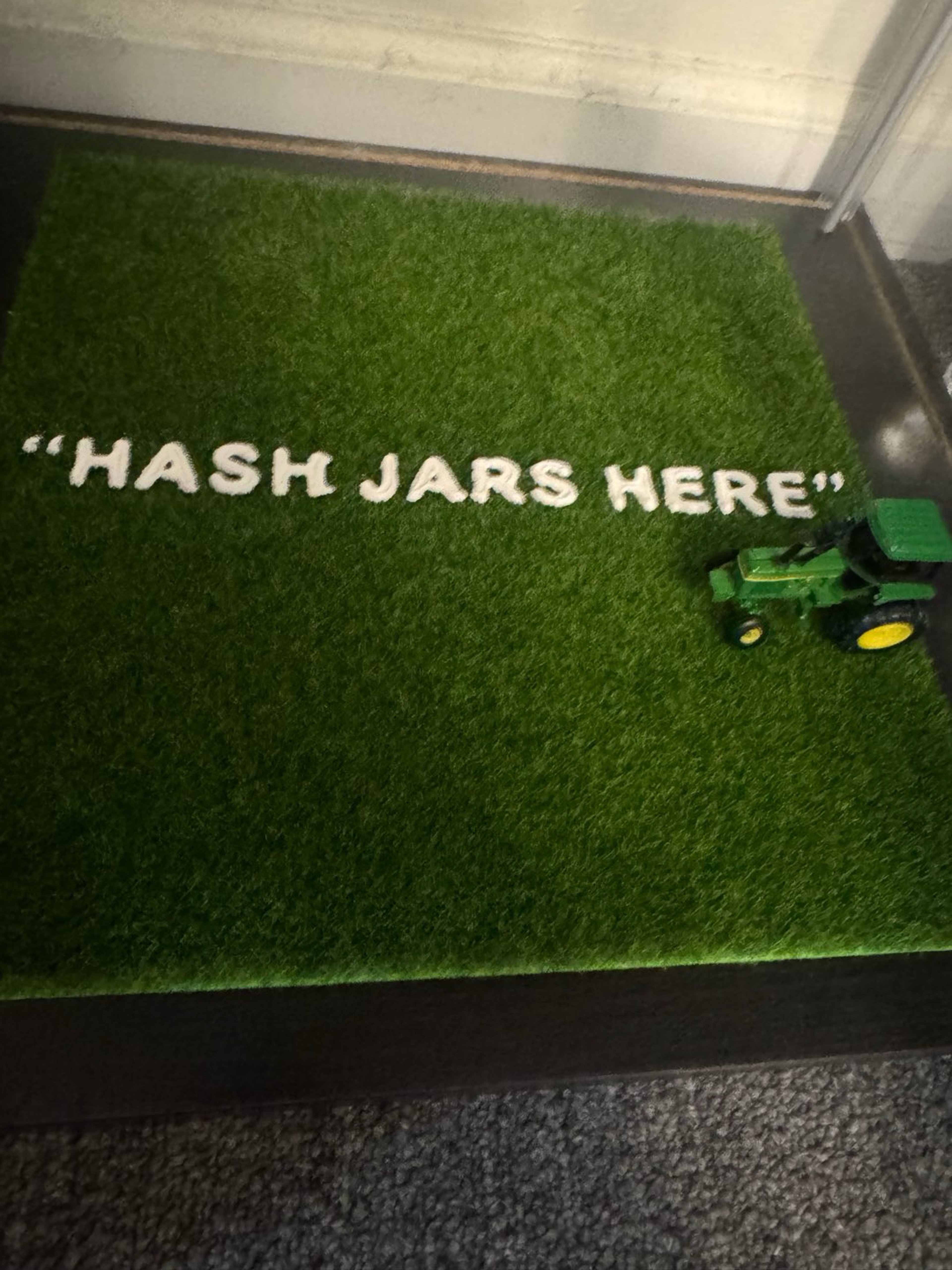 Preview pic of “Hash jars here” turf rug by truly panda