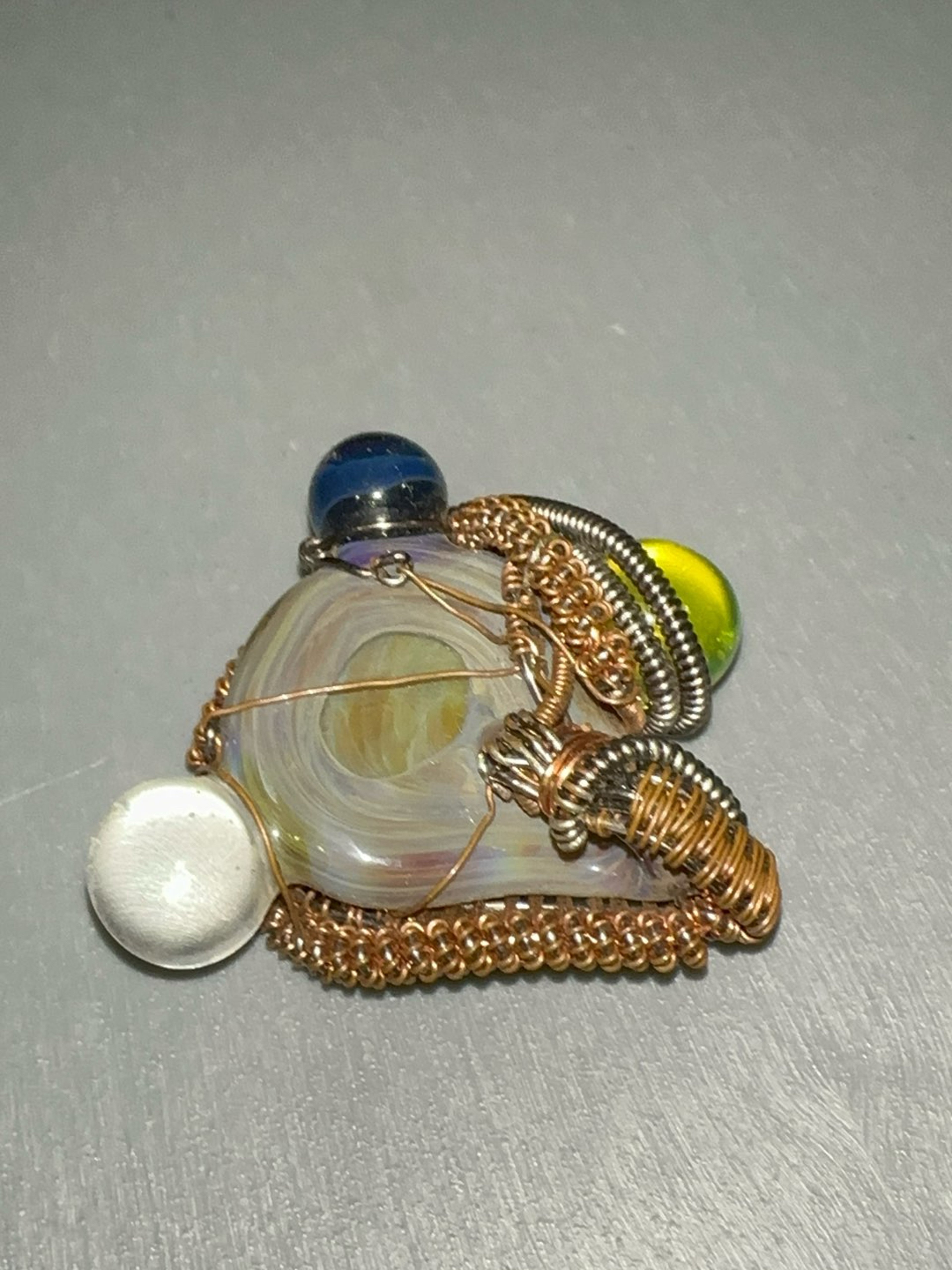 Preview pic of Wire wrapped pendant UV reactive