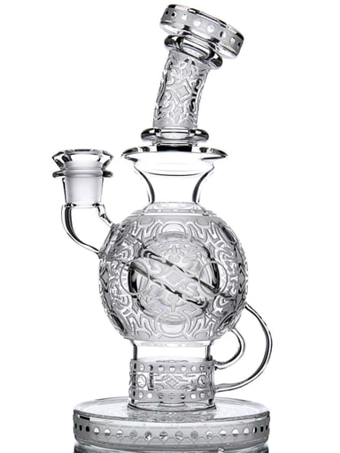 Preview pic of Carved micro ball single seed mothership glass brand new!