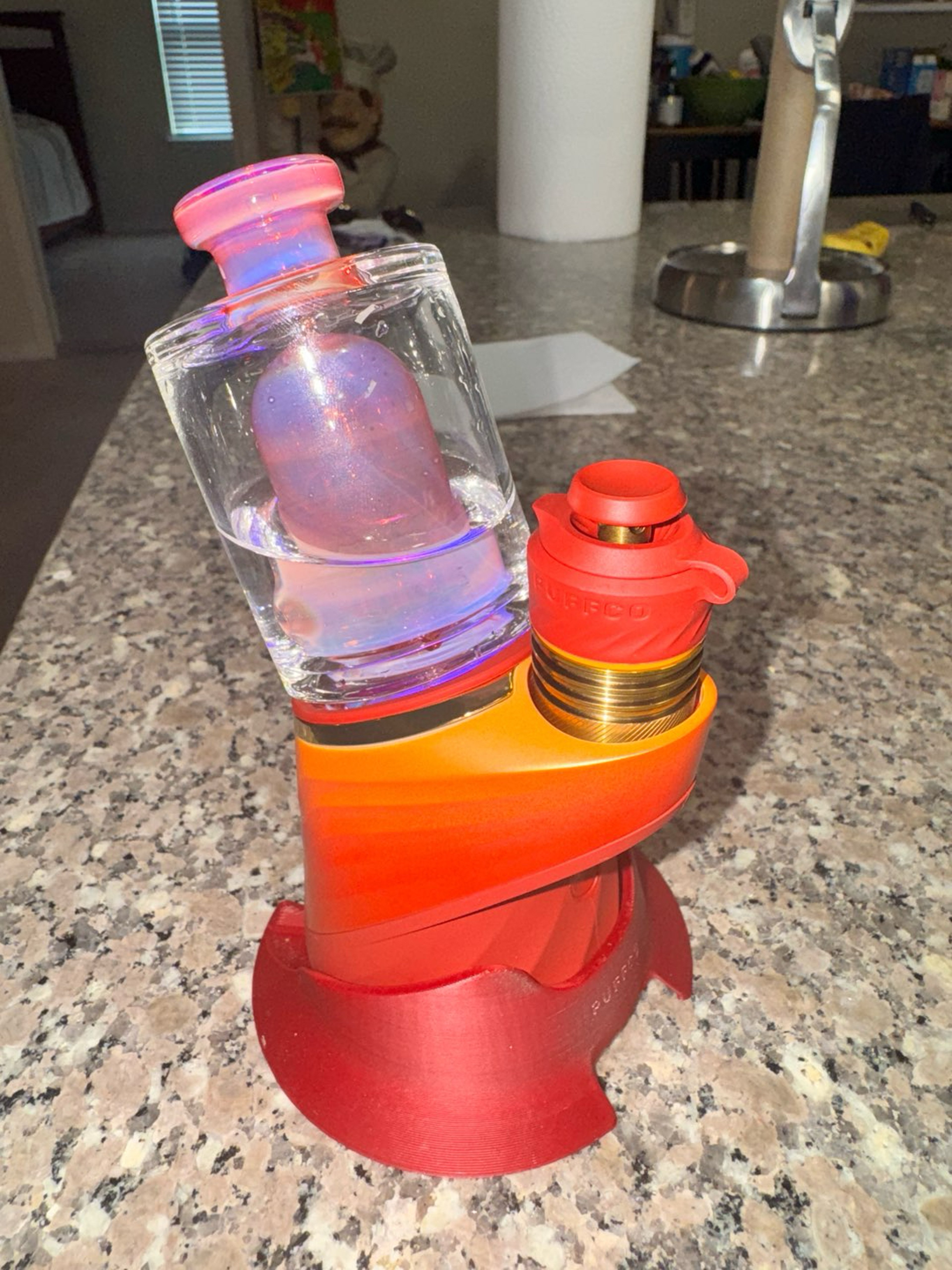 Preview pic of Randohm Glass Puffco Mini Chugger (Ex Light x Orange Elvis)
