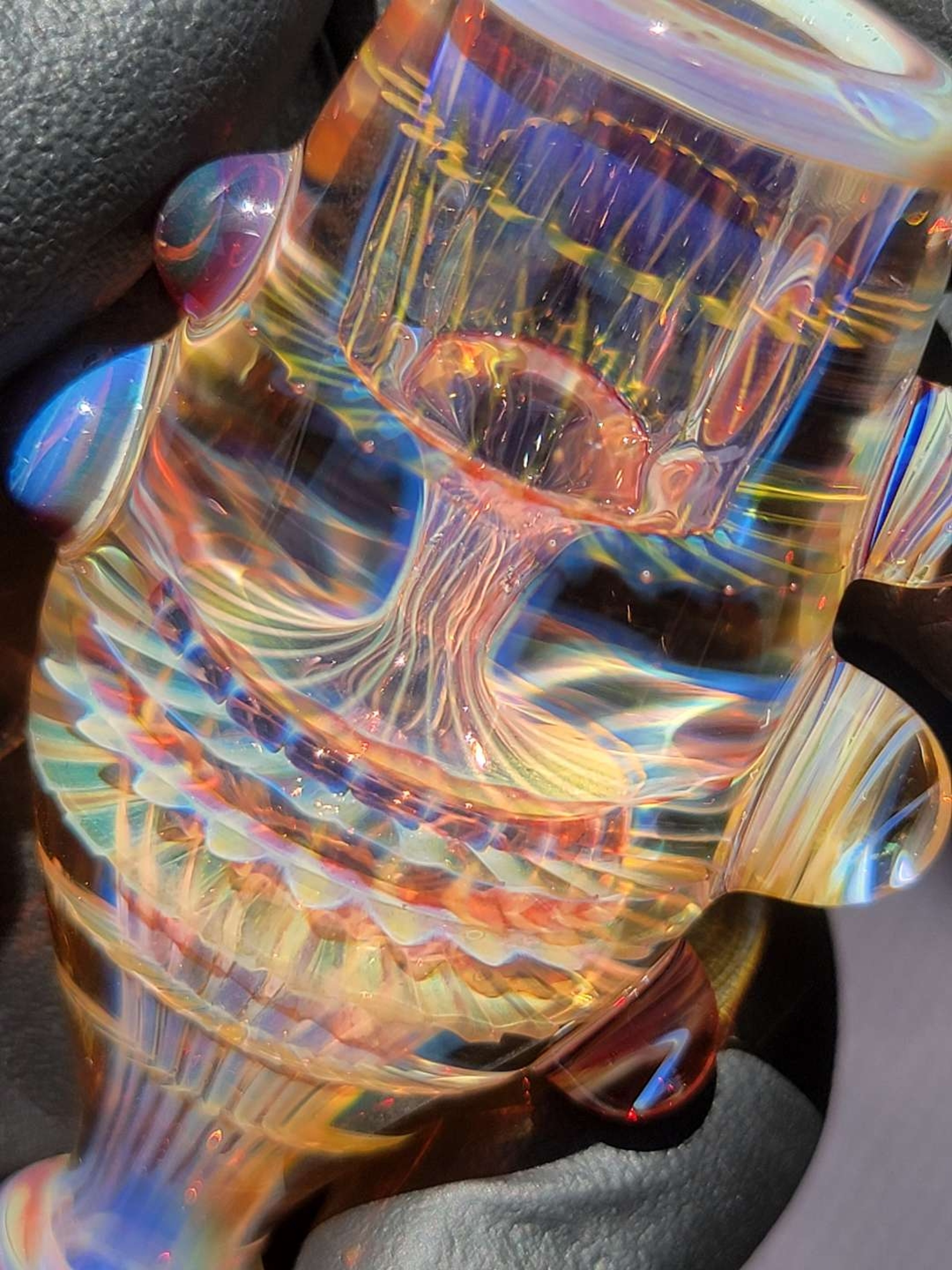 Preview pic of Fatty Chillum Handmade  Collectible Glass Art Tobacco Pipe