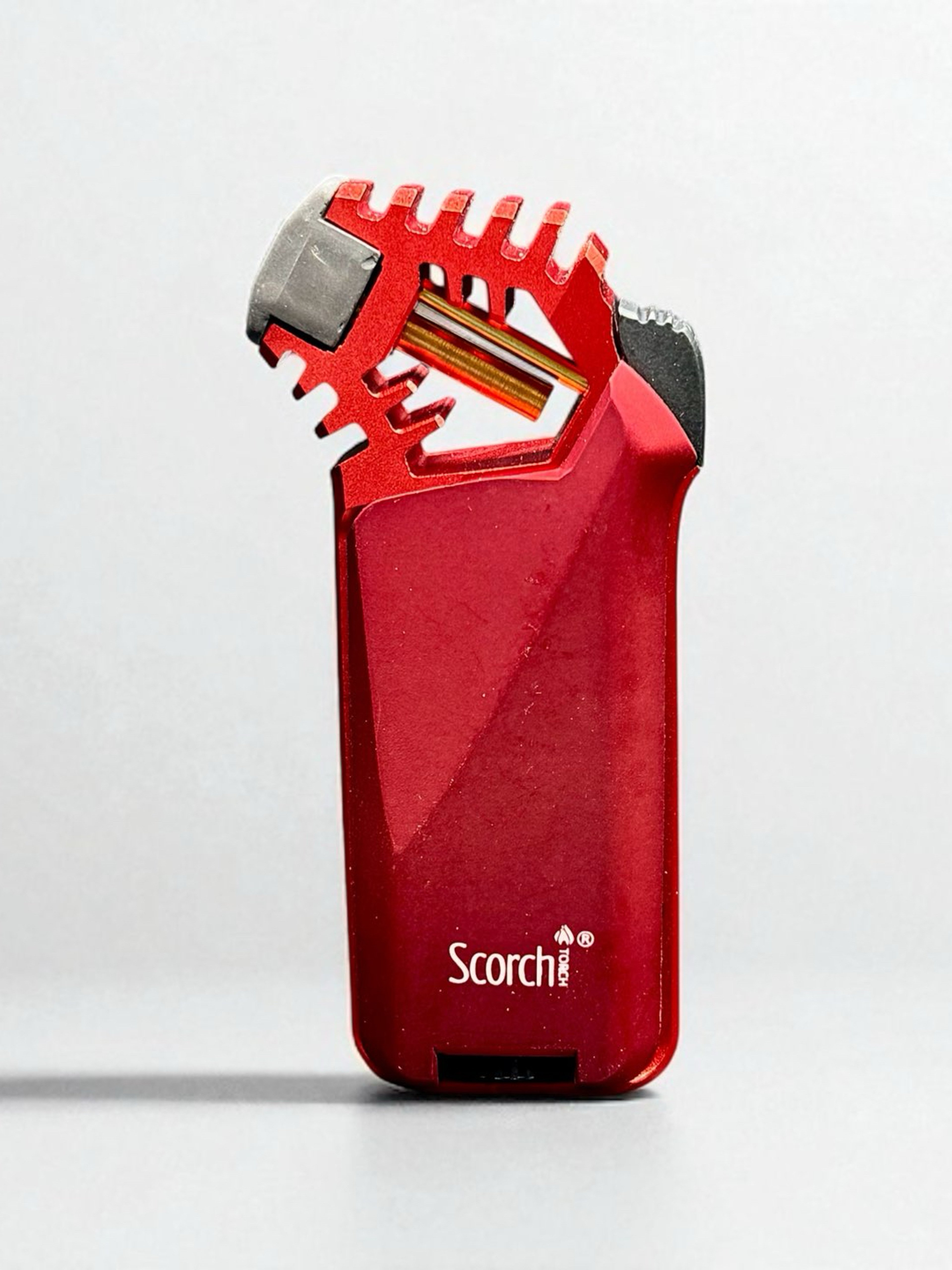 Preview pic of Scorch Torch Lighter Model 61560 – Refillable Butane, Red – 4.2” High-Power Flame