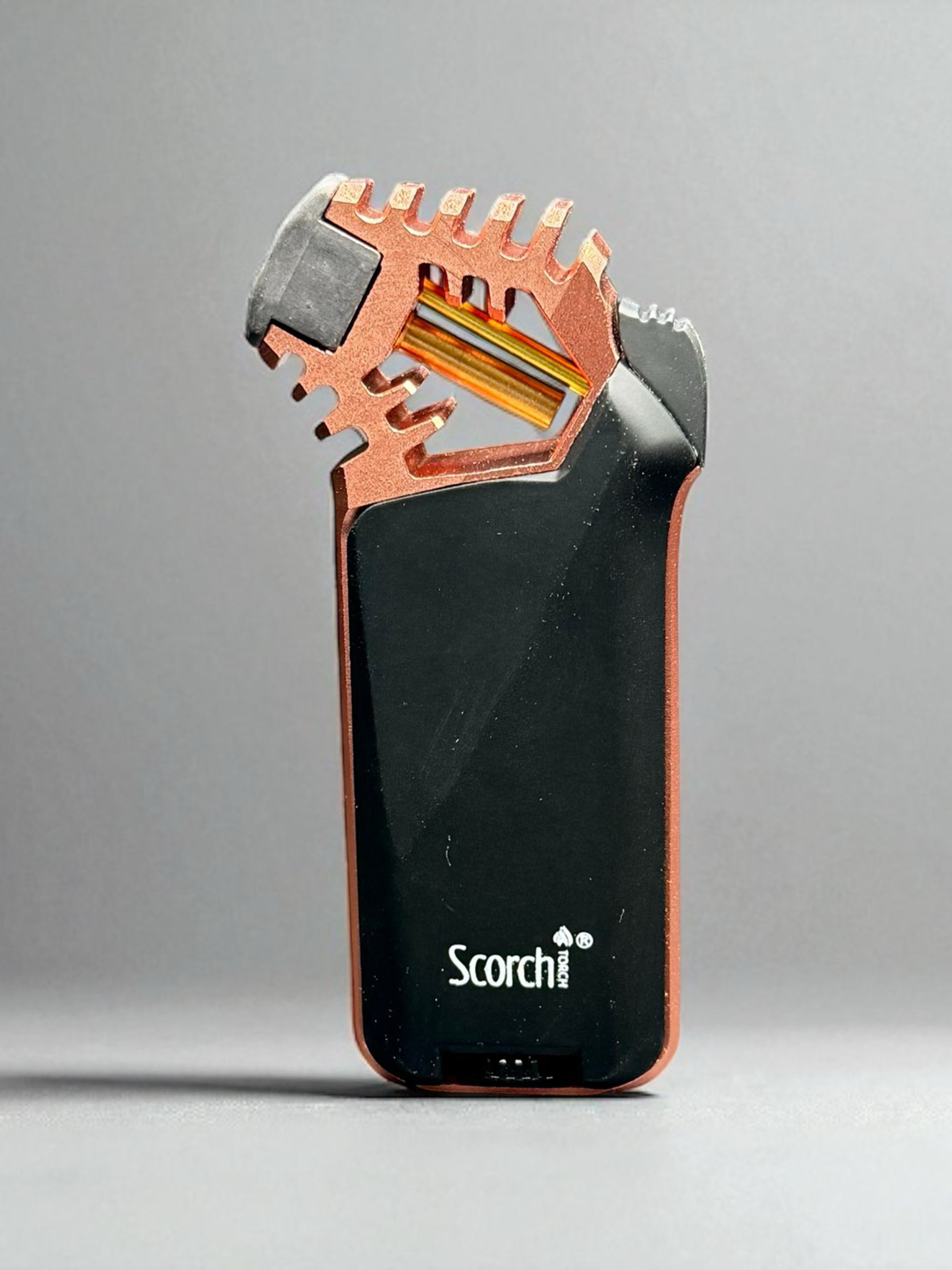 Preview pic of Scorch Torch Lighter Model 61560 – Refillable Butane, Black & Bronze – 4.2” Single Flame Torch