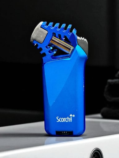 Preview pic of Scorch Torch Lighter Model 61560 – Refillable Butane, Metallic Blue – 4.2” Single Flame Torch