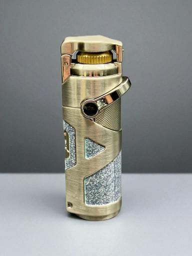 Preview pic of Scorch Torch Model 61824 – 3.5” Single Flame Butane Lighter with Cigar Punch & Metal Poker Tool – Silver Glitter