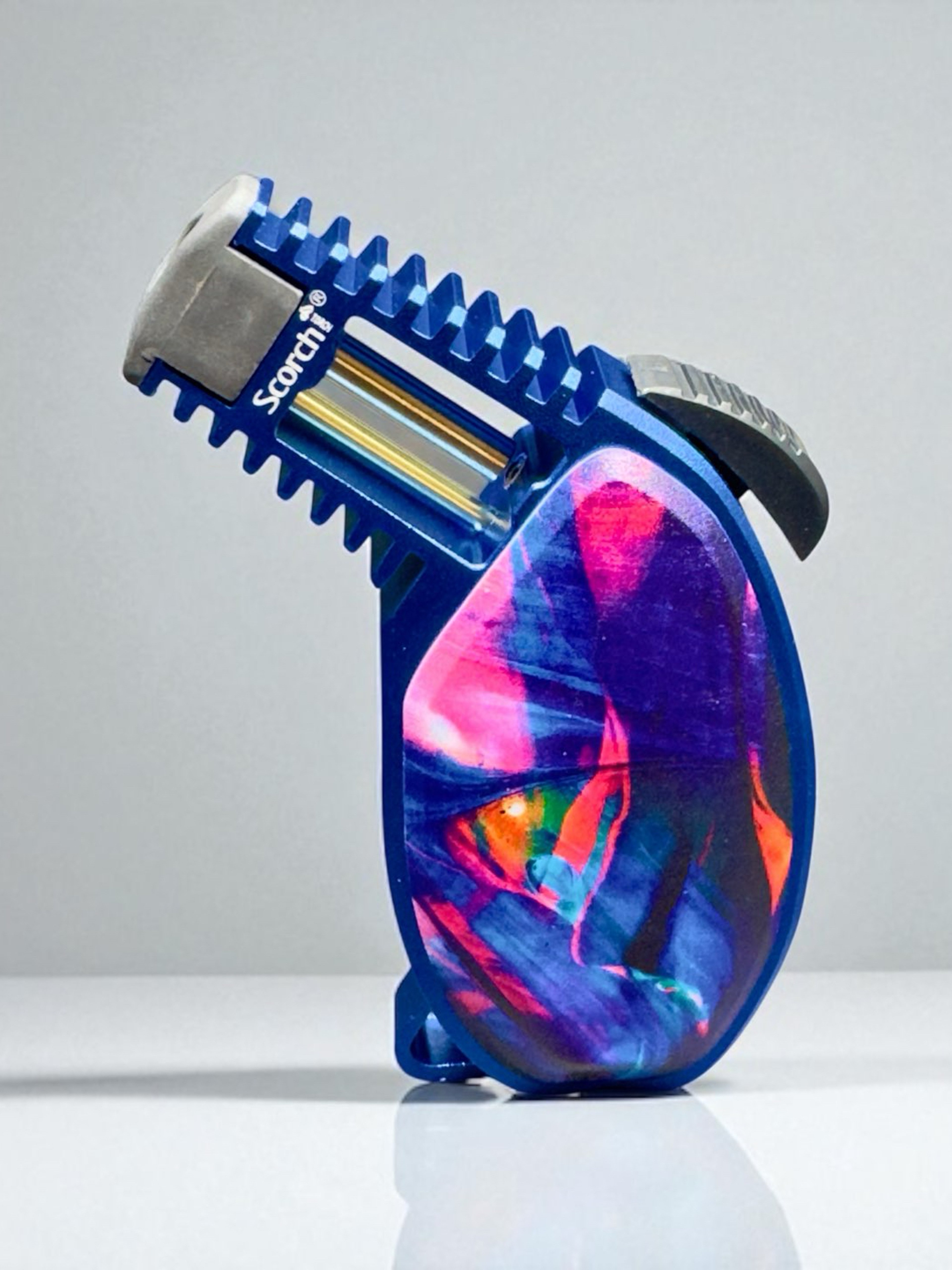 Preview pic of Scorch Torch Model 61491 – 4” Dark Blue Single Flame Refillable Lighter (Prefilled with Butane)