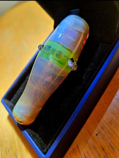 Preview pic of ¡Beautiful Pastel Chillum with Purple and Green Accents by Greenleaf Glass!