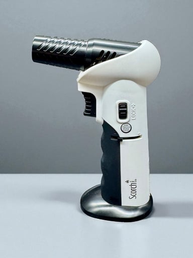 Preview pic of Scorch Torch 61662 Adjustable Angle Cigar Torch Lighter – 6” Refillable Butane (White)