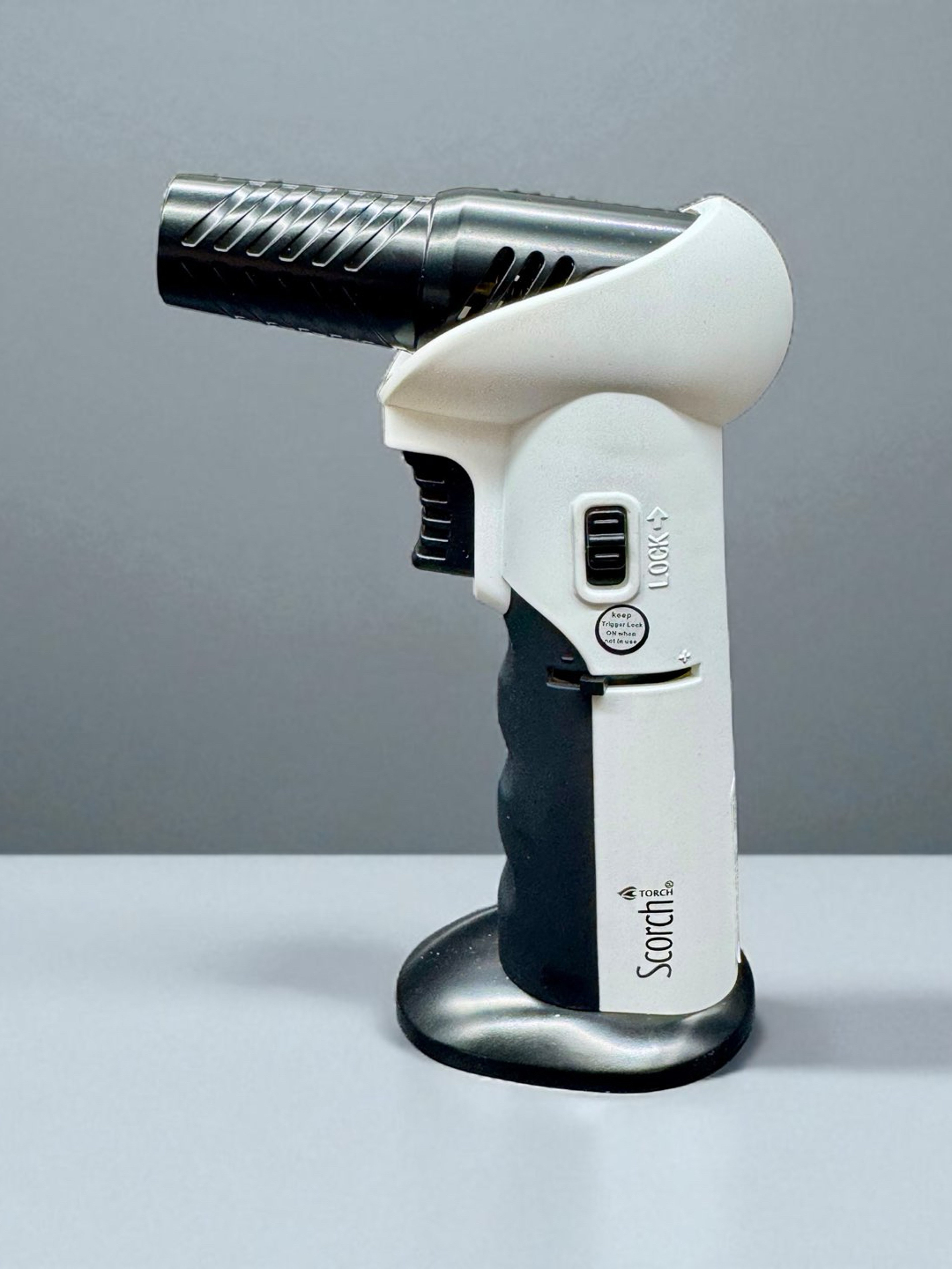 Preview pic of Scorch Torch 61662 Adjustable Angle Cigar Torch Lighter – 6” Refillable Butane (White)