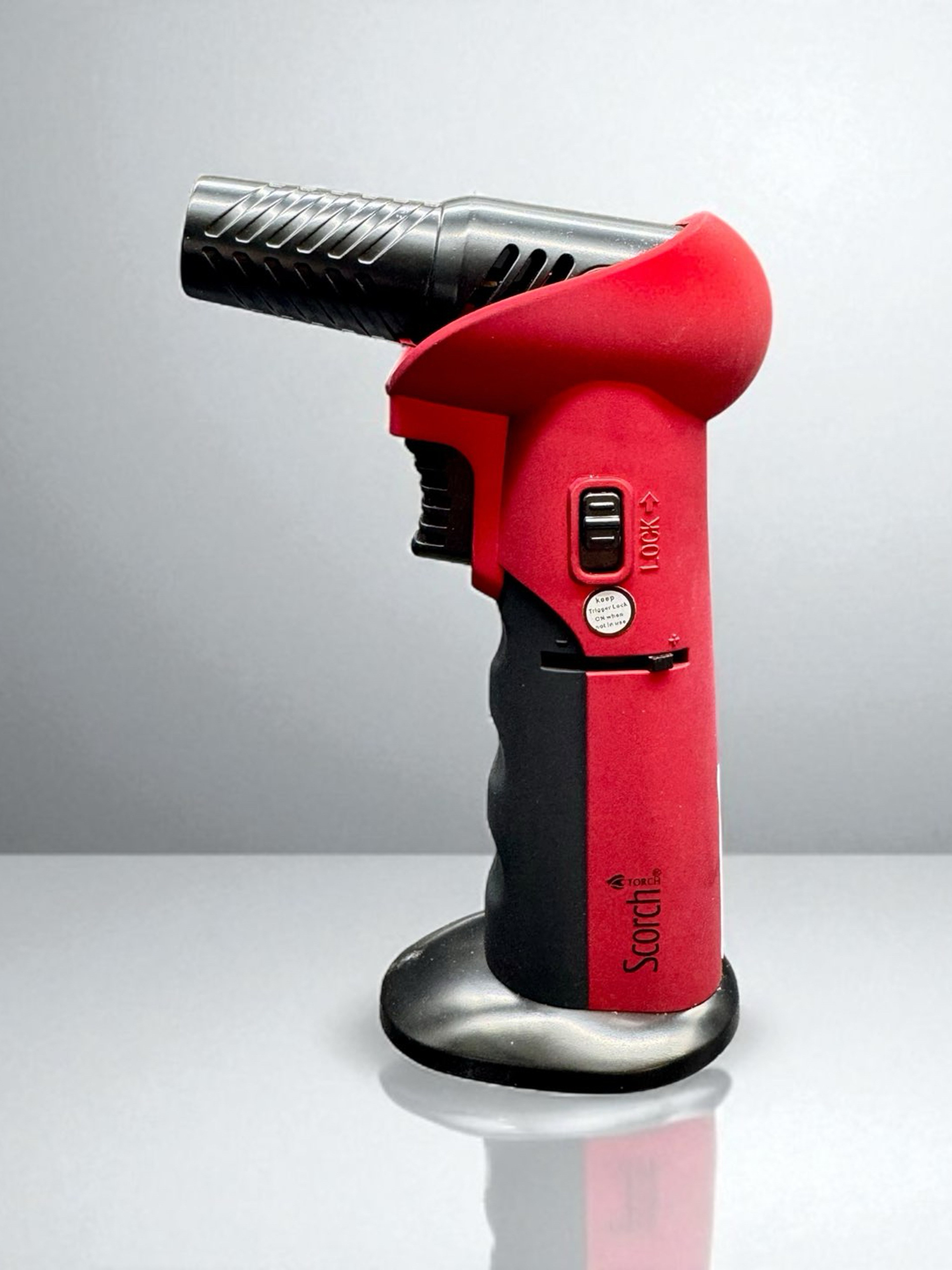 Scorch Torch 61662 Adjustable Angle Cigar Torch Lighter – 6” Refillable Butane (Red) image 0
