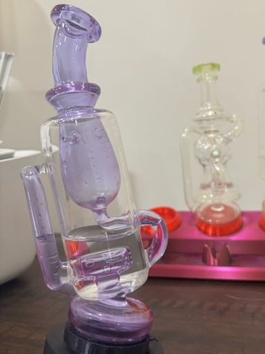 Preview pic of GREEK GLASS CFL PURPLE KLEIN Puffco peak Recycler attachment