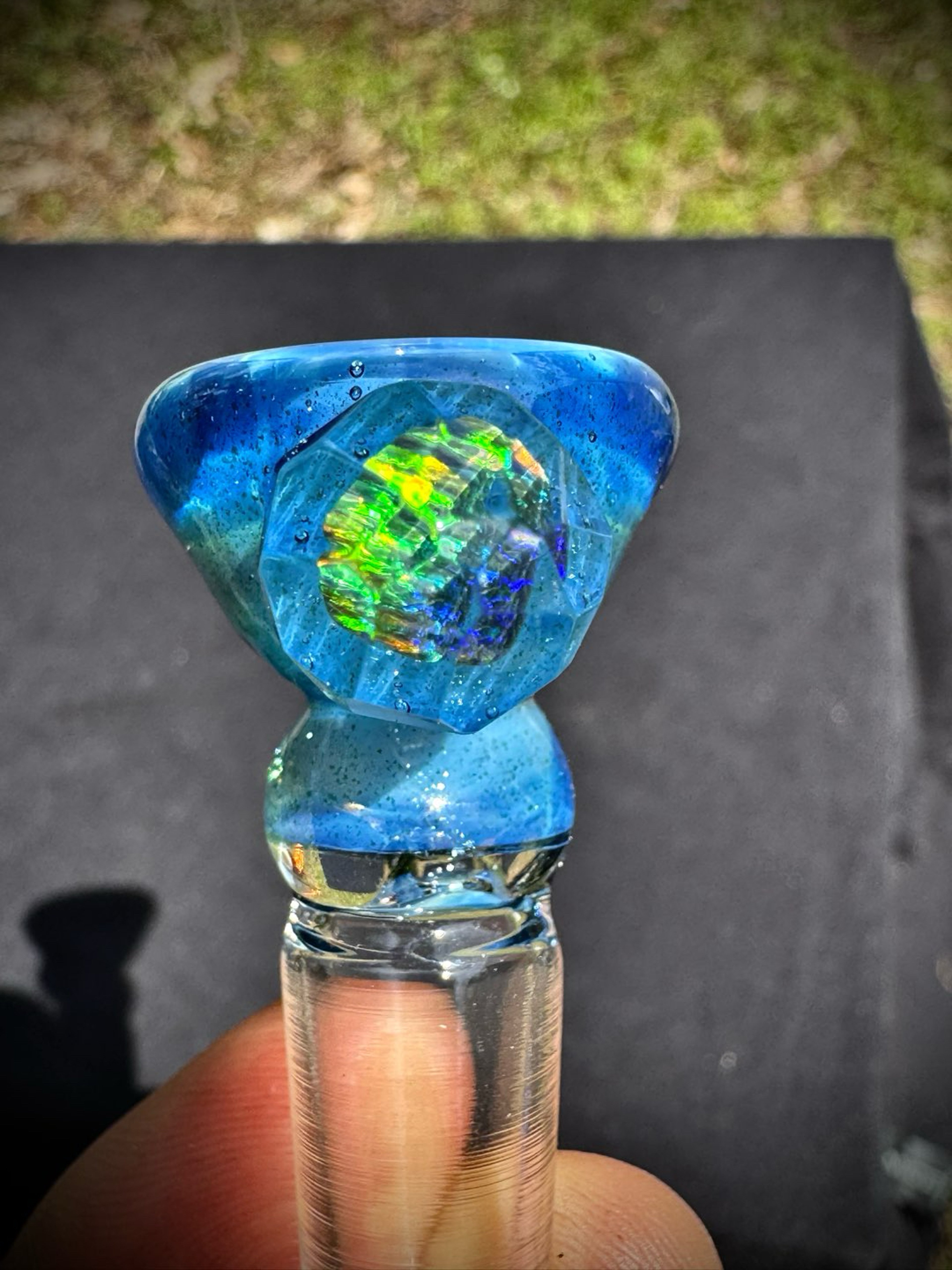 Preview pic of 14 mm blue stardust & cold worled rbg opal