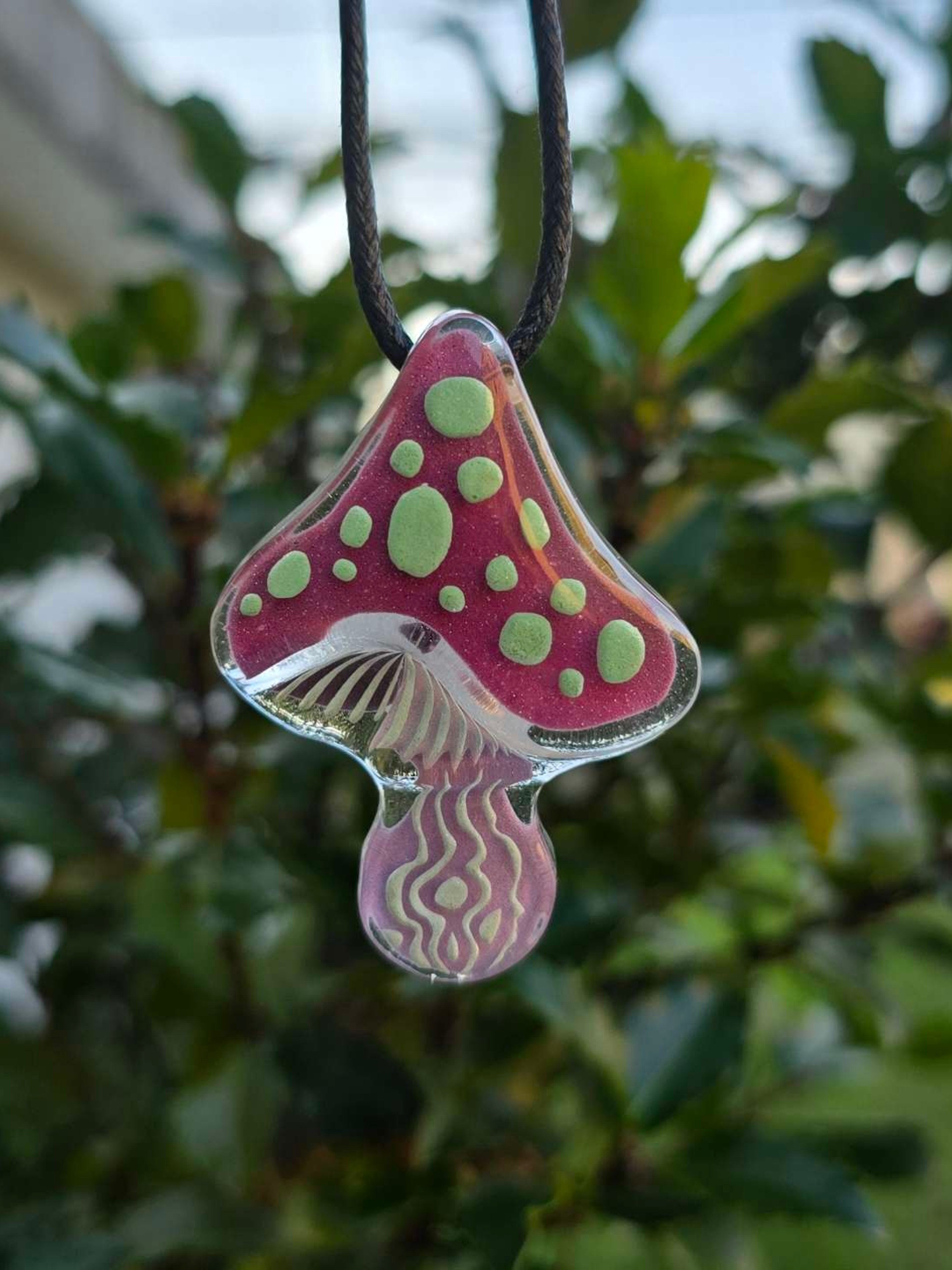 Preview pic of Purple Glow UV Mushroom Layered Pendant