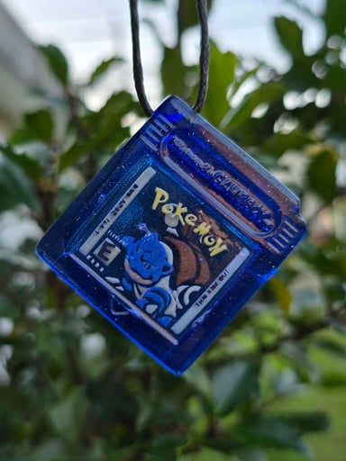 Preview pic of Seconds Blastoise Blue Game Cartridge Layered Glow Pendant
