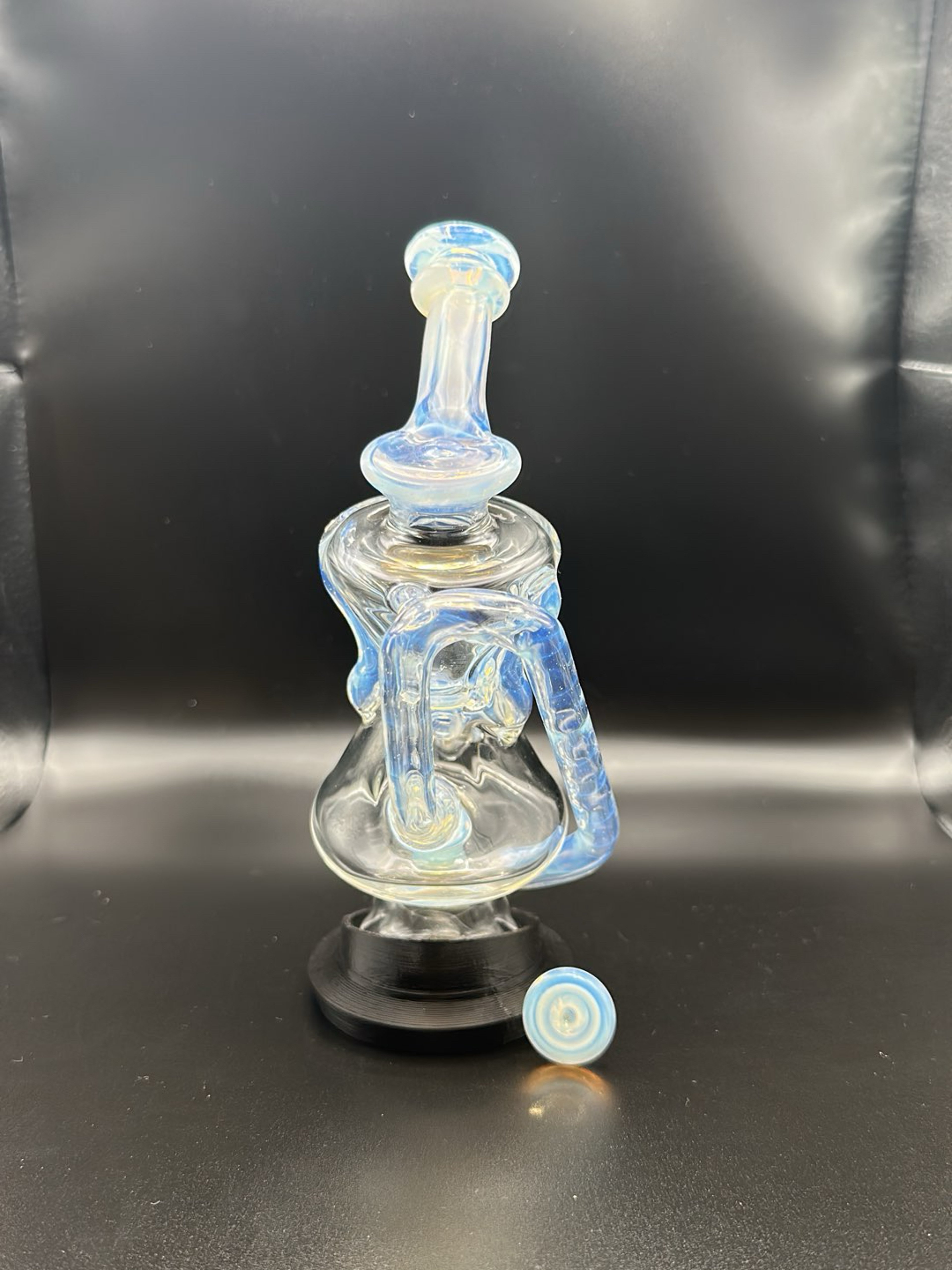 Yarbi Glass Ghost Accented Gil Recycler Puffco Top image 0