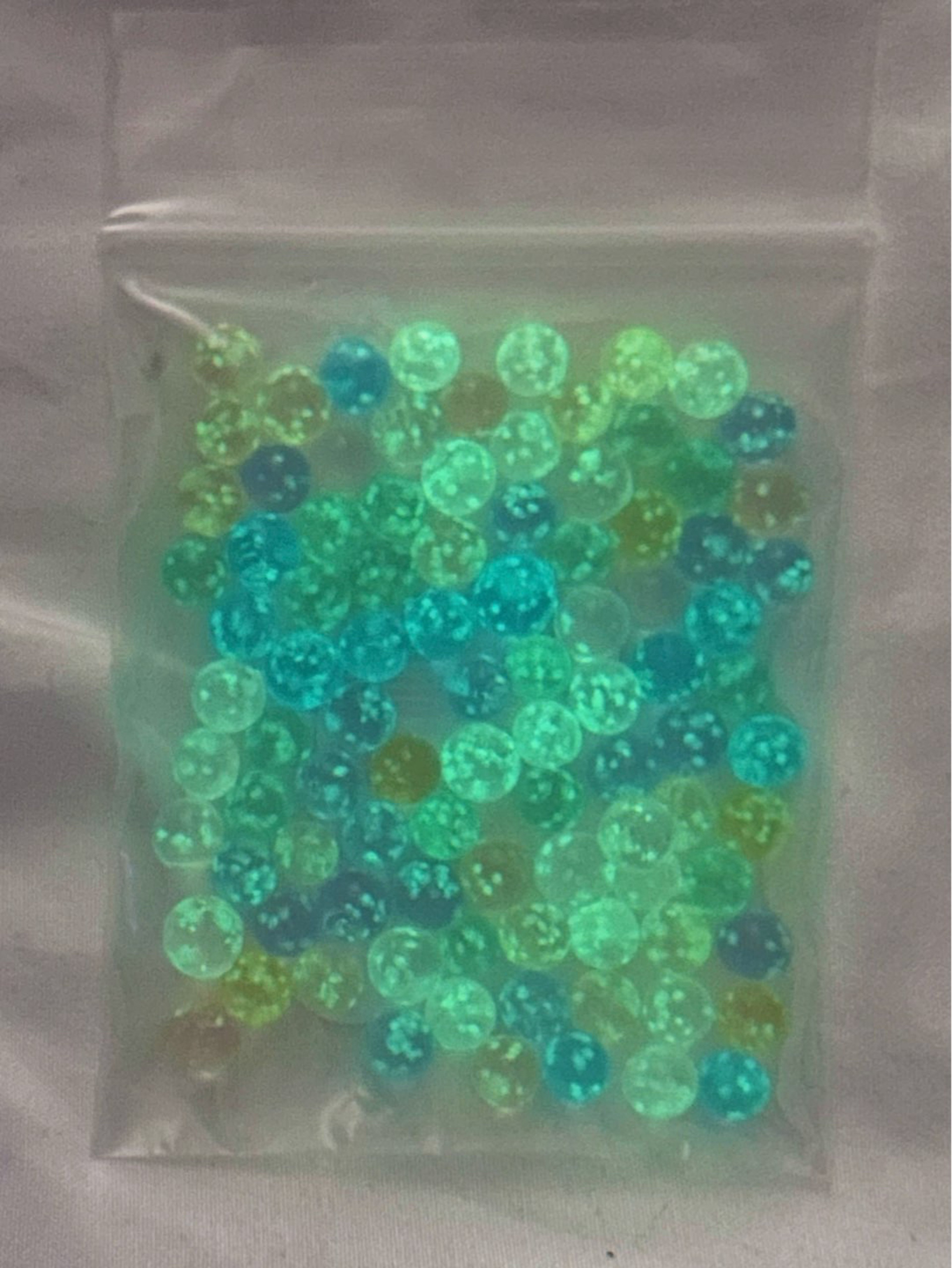 Preview pic of Glow in the Dark Multicolor 💚🎨 Mini 100 Pearls for Banger or Terp Slurp