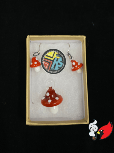 Preview pic of Mushroom Pendant & Earrings