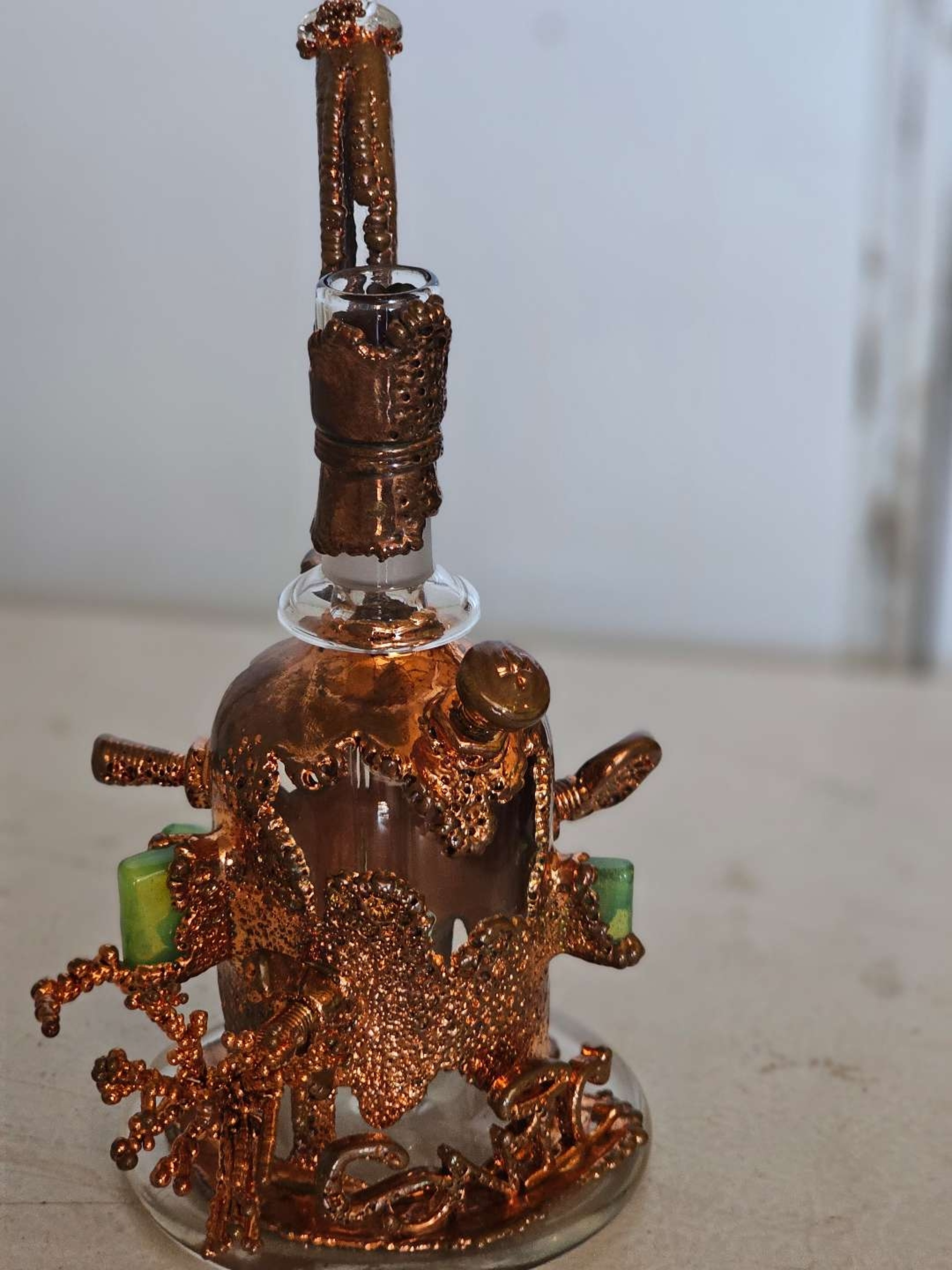 Preview pic of Snic Barnes Glass - Copper Electroformed Glass Dab Rig With Steampunk Theme