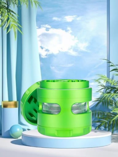 Preview pic of 💚 Cali CloudX 63mm 3-Stage Glass Window Grinder in Lime Green
