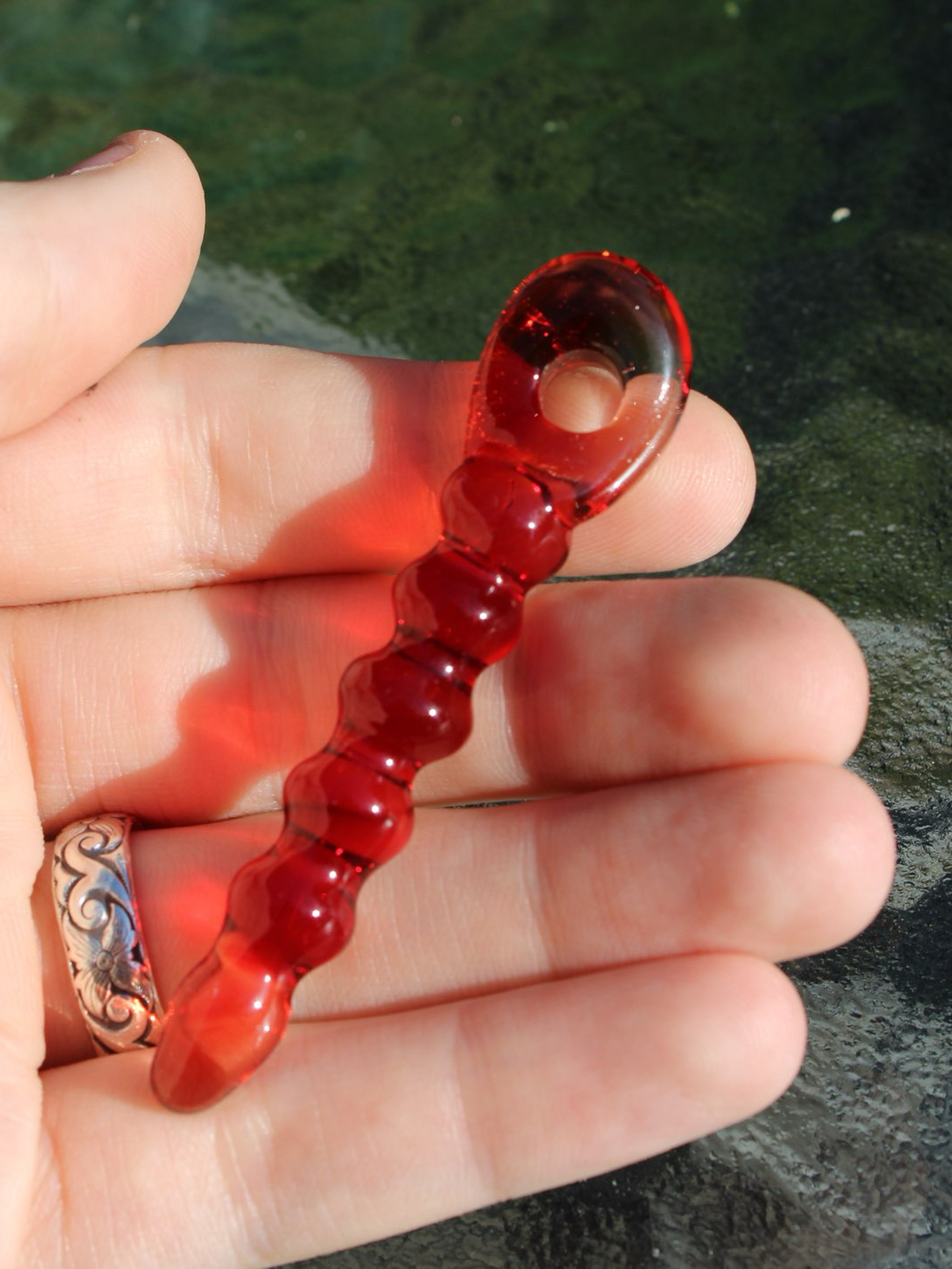 Preview pic of Garnet Anal Bead Pendy