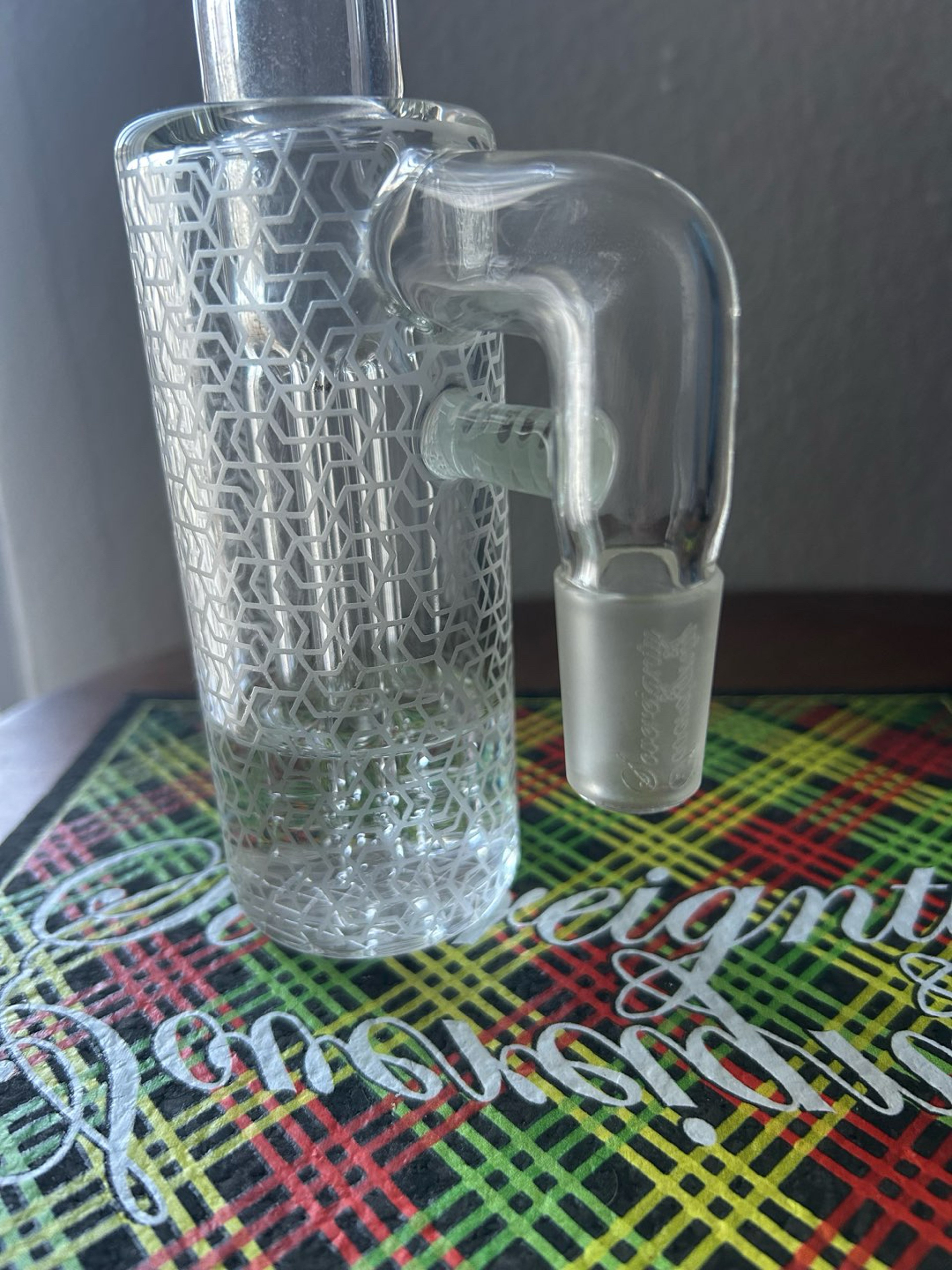 Sov F4 ash catcher w/ sandblasting and ghosted mint spiral image 0
