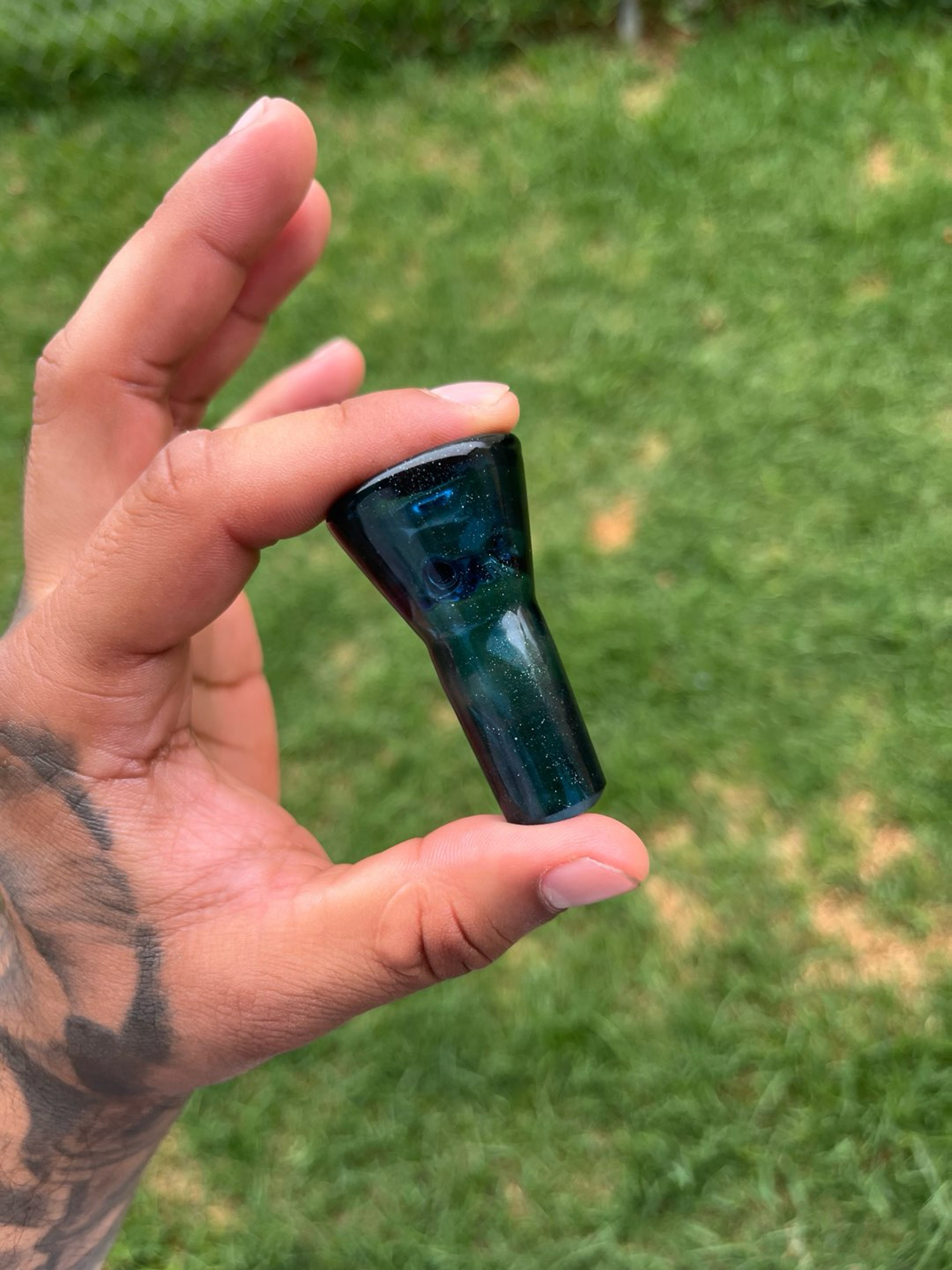 Preview pic of Blue stardust fully worked hornless slide