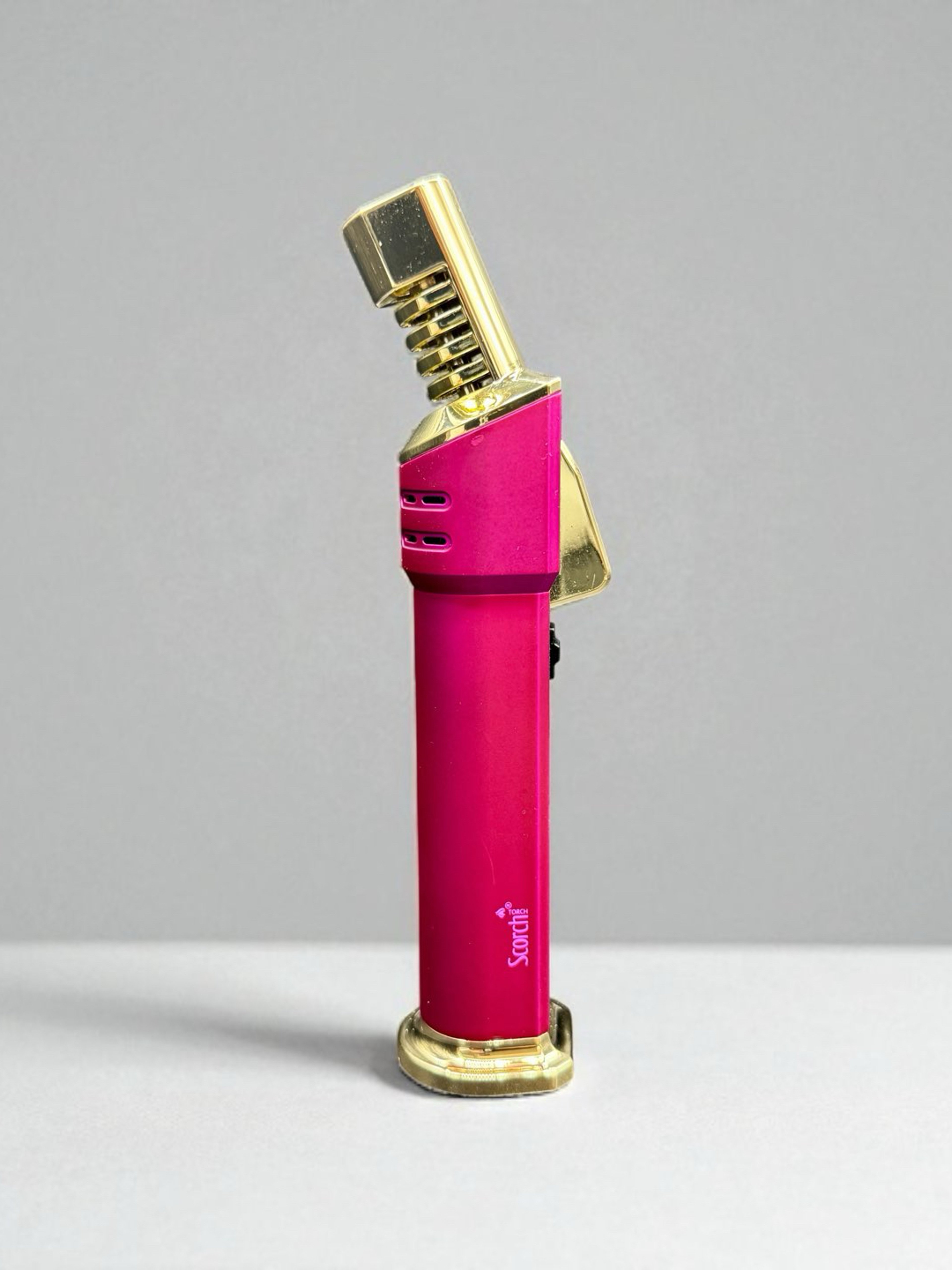 Scorch Torch Model 61675 – 6.5” Refillable Butane Torch Lighter (Hot Pink & Gold) image 0