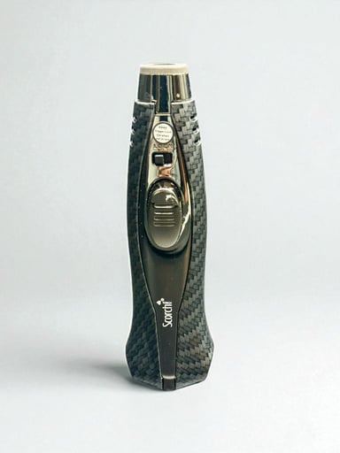 Preview pic of Scorch Torch 61688 – 4” Single Flame Refillable Butane Lighter – Black Carbon Fiber Design