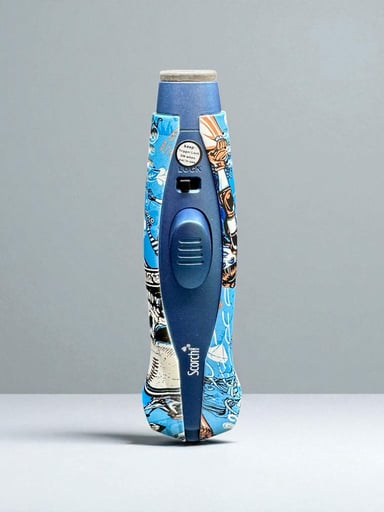 Preview pic of Scorch Torch 61688 – 4” Single Flame Refillable Butane Lighter – Blue Graphic Design