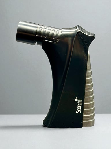 Preview pic of Scorch Torch 61748 Triple Flame Refillable Butane Lighter – Black Silver – 3.5” Compact Full Metal Design