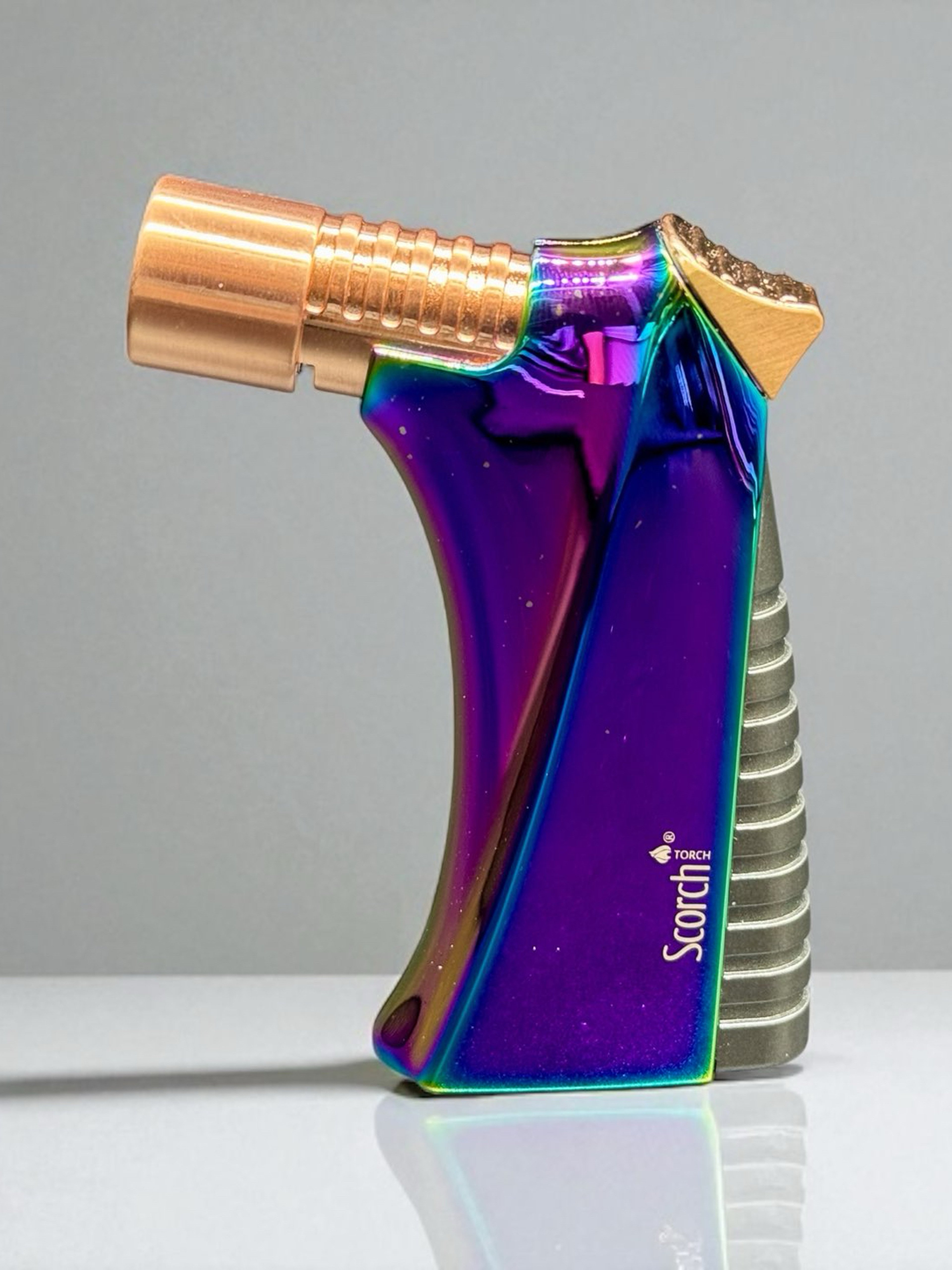 Preview pic of Scorch Torch 61748 Triple Flame Refillable Butane Lighter – Rainbow – 3.5” Compact Full Metal Design