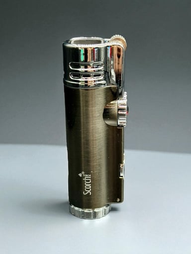Preview pic of Scorch Torch 61637 – 4 Jet Flame Refillable Torch Lighter with Cigar Punch – 3.5” Gunmetal – Prefilled Butane Gas
