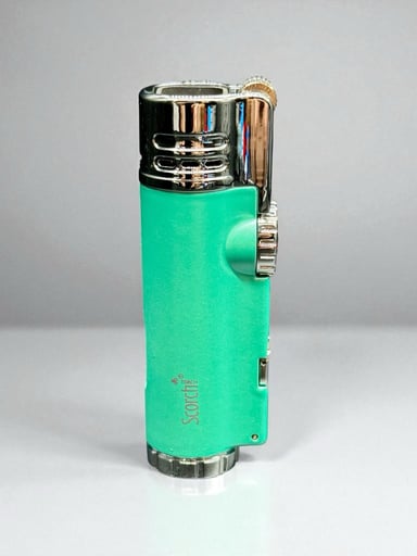 Preview pic of Scorch Torch 61637 – 4 Jet Flame Refillable Torch Lighter with Cigar Punch – 3.5” Mint Green – Prefilled Butane Gas
