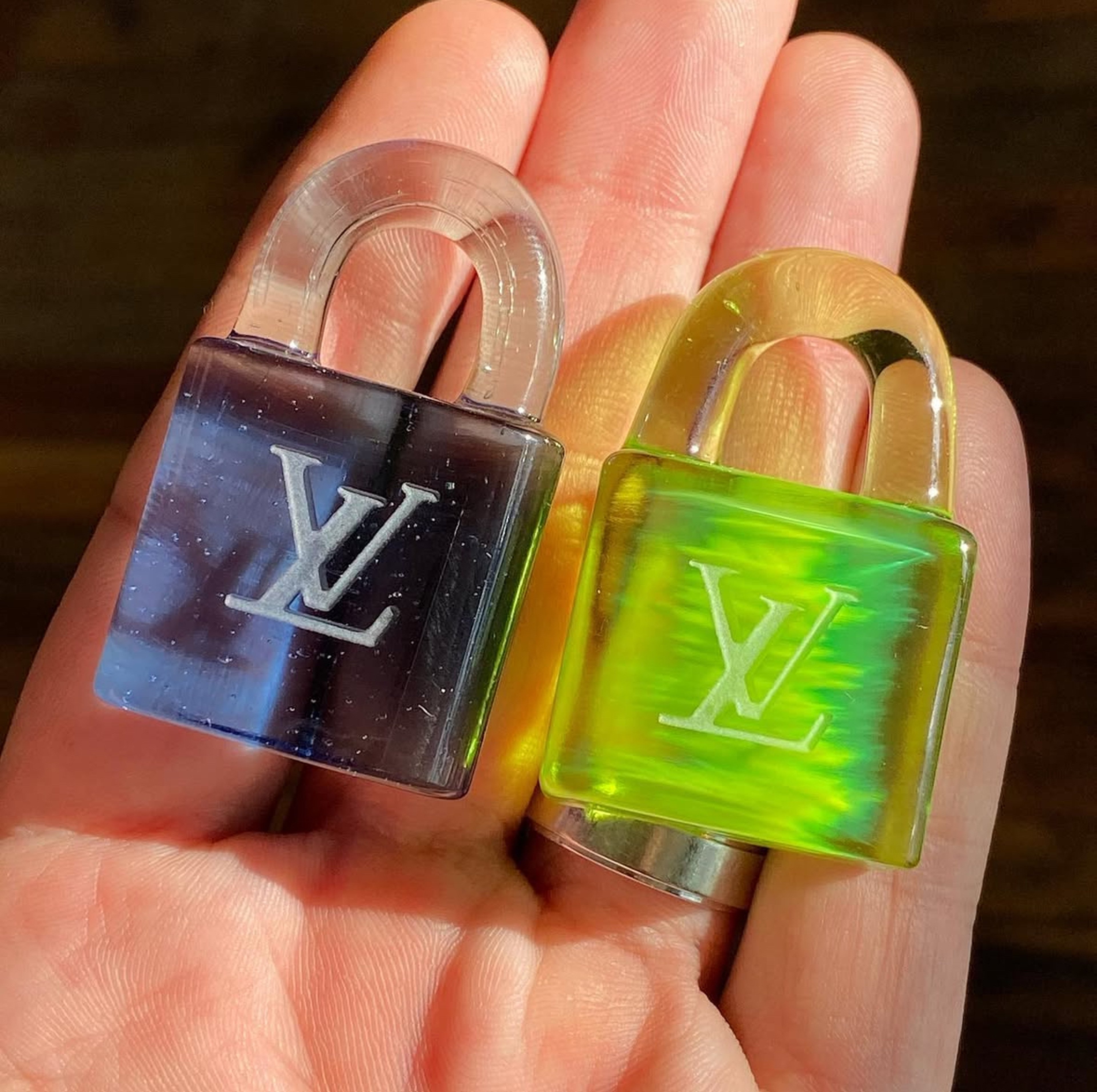 Preview pic of Kinda Glass Louis V Lock Pendants
