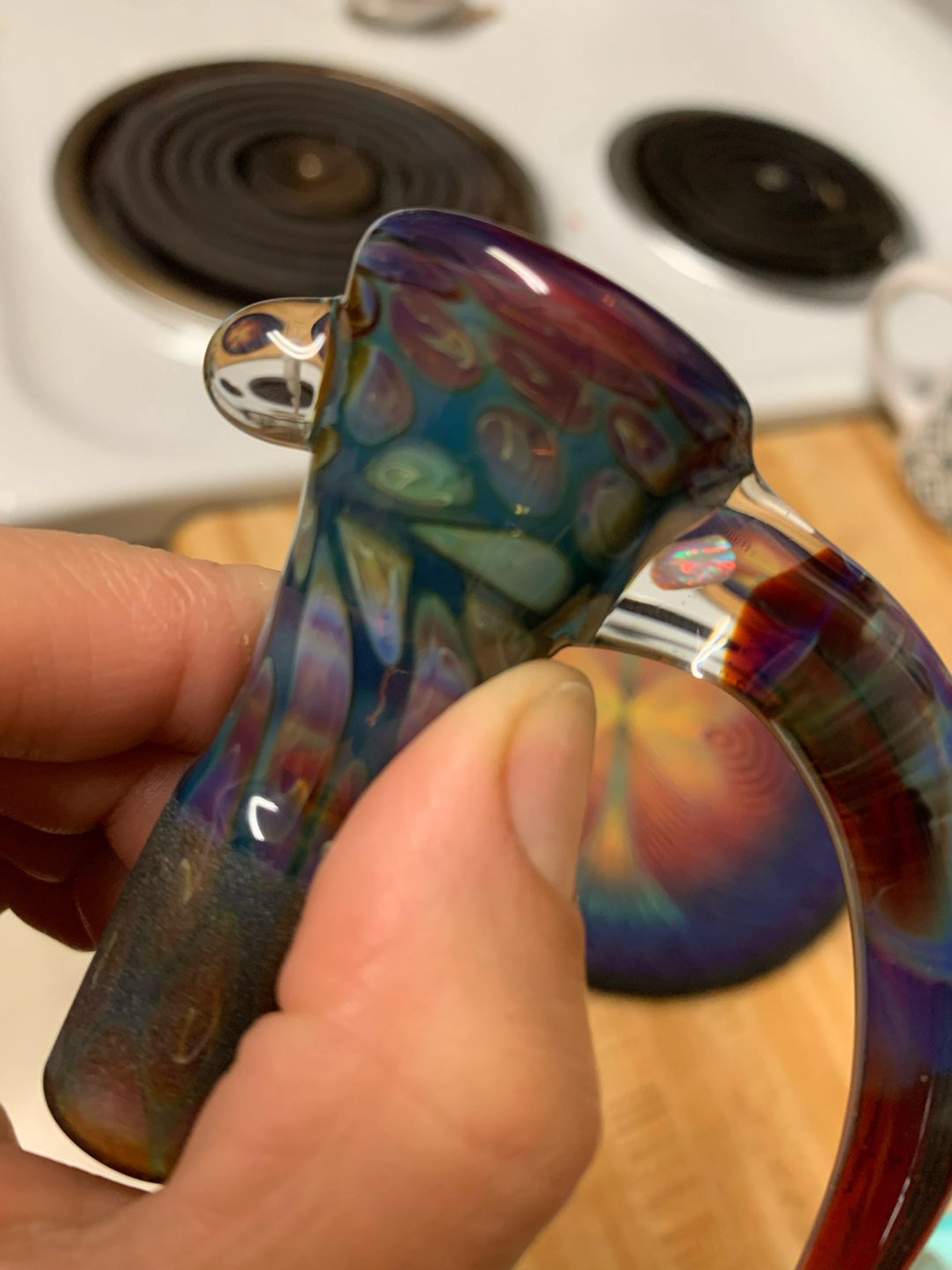 Preview pic of Trex 2021 millie FA purple amber fully worked opal stone 18mm slide