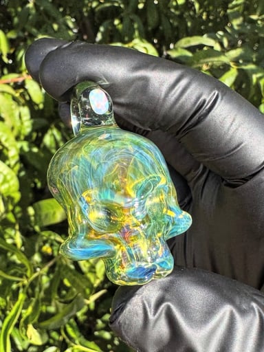 Preview pic of K_Berg91 Chromium/Amber Purple Opal Skull Pendant