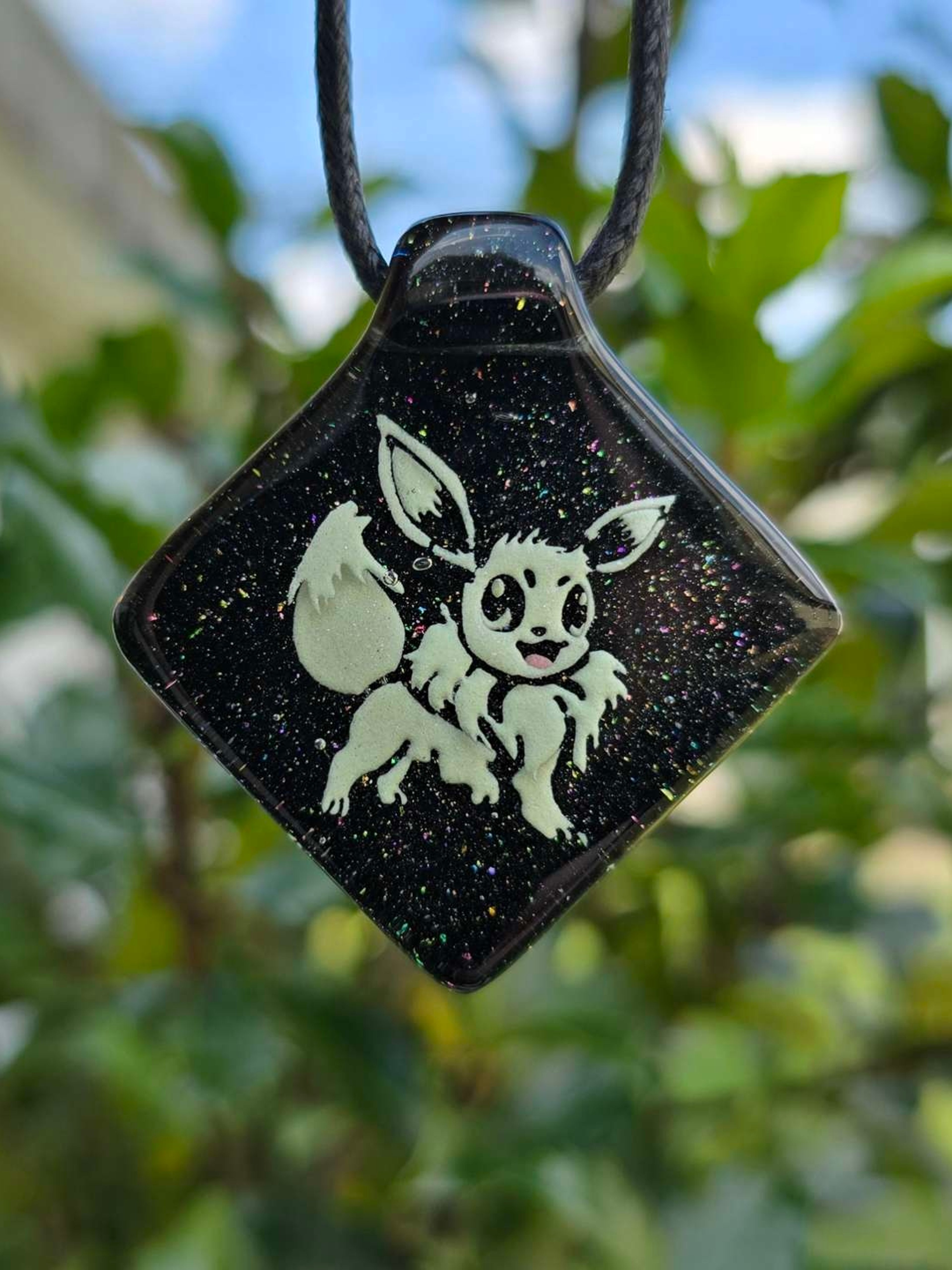 Preview pic of Shiny Eevee Pokemon Layered Glow Pendant