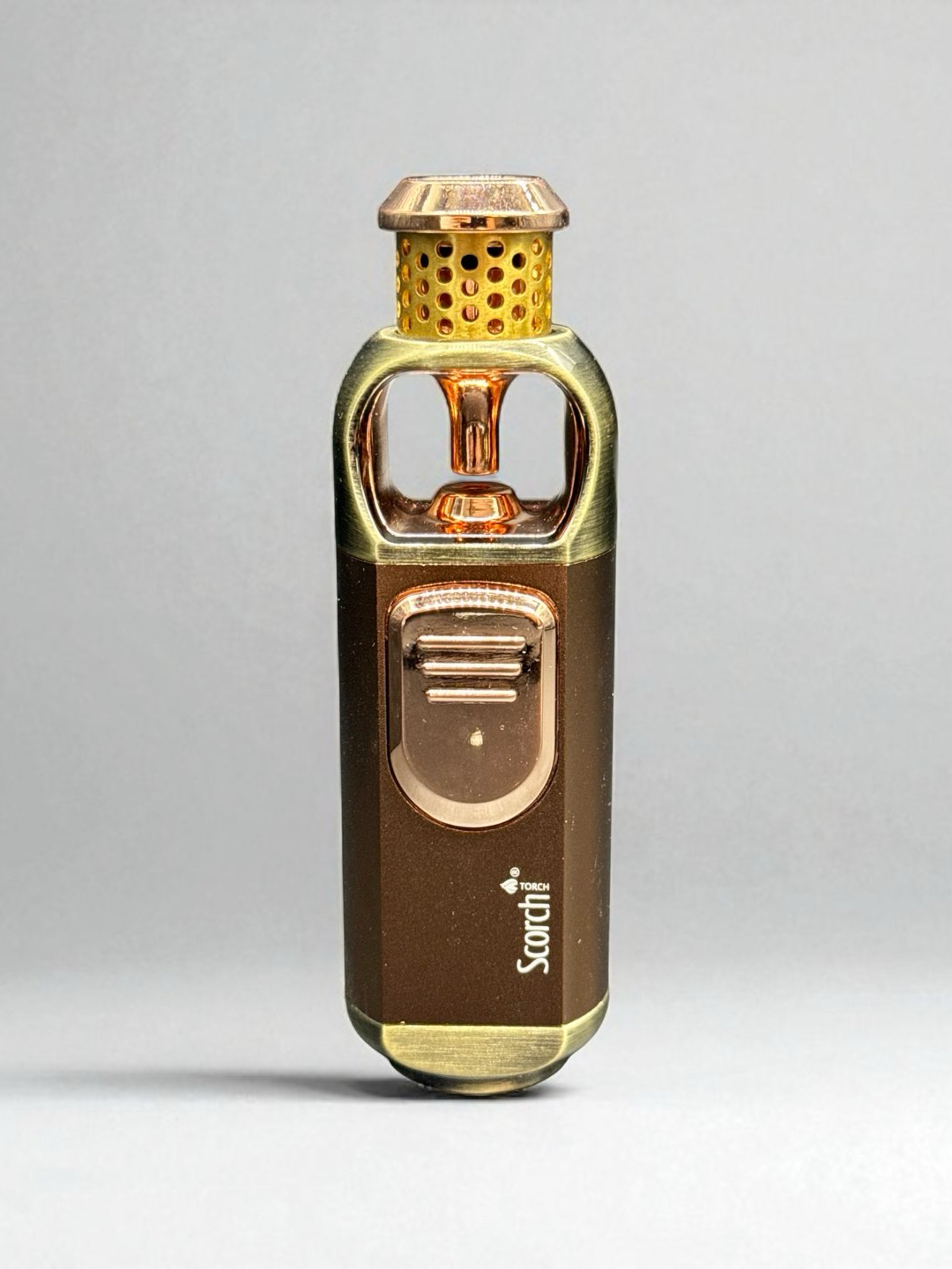 Preview pic of Scorch Torch 61795 – 4” Single Flame Heavy Duty Metal Torch Lighter (Gold Bronze, Prefilled Butane)