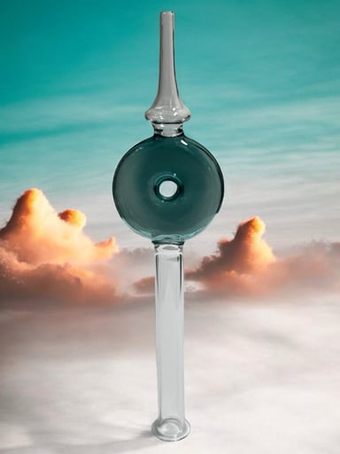 Preview pic of 8” Large Glass Donut 🍩 Shaped Nectar Collector in Teal