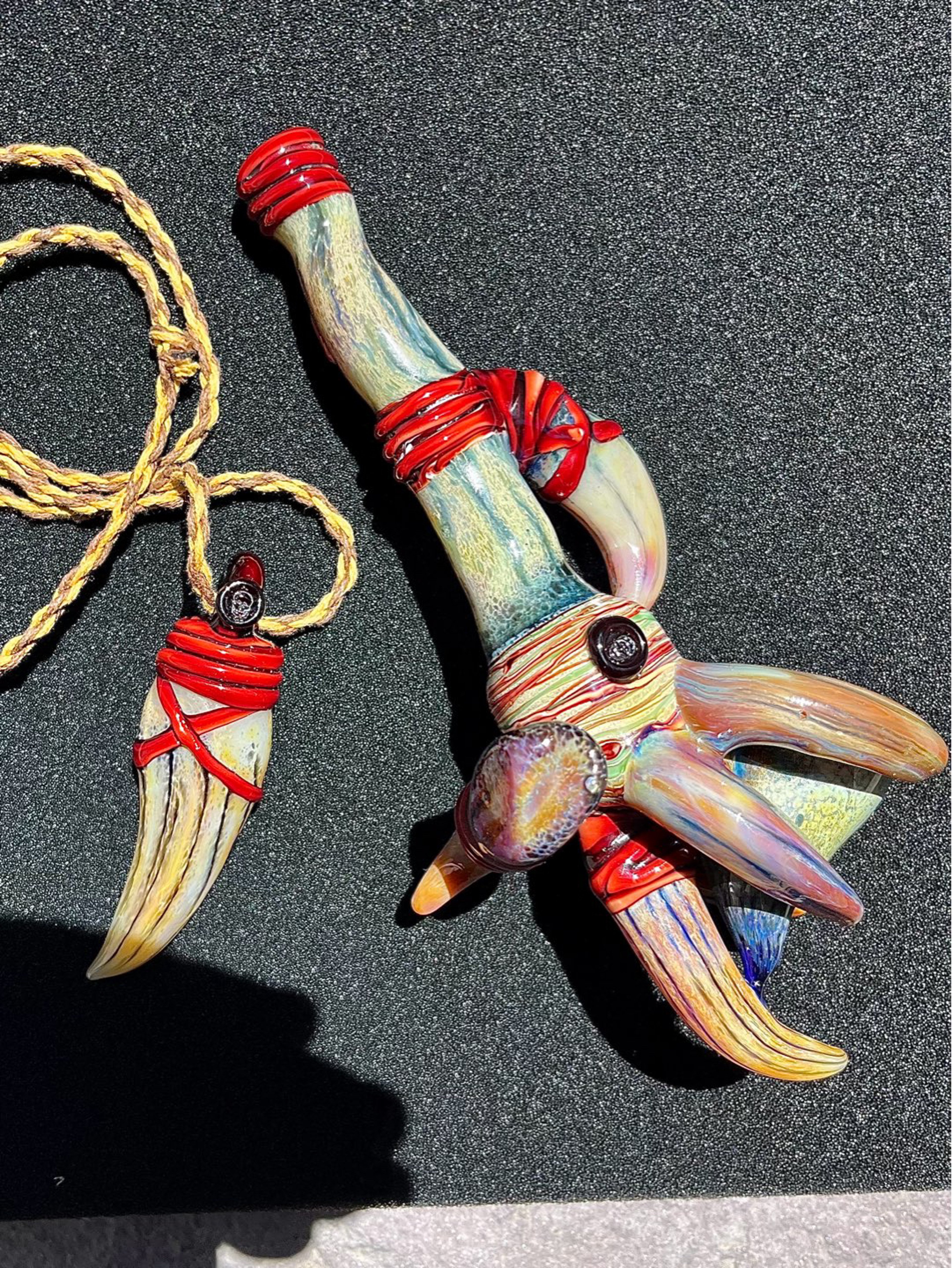 Preview pic of Aussieglassblower Didya Ceremonial Pipe with Pendant - 2018