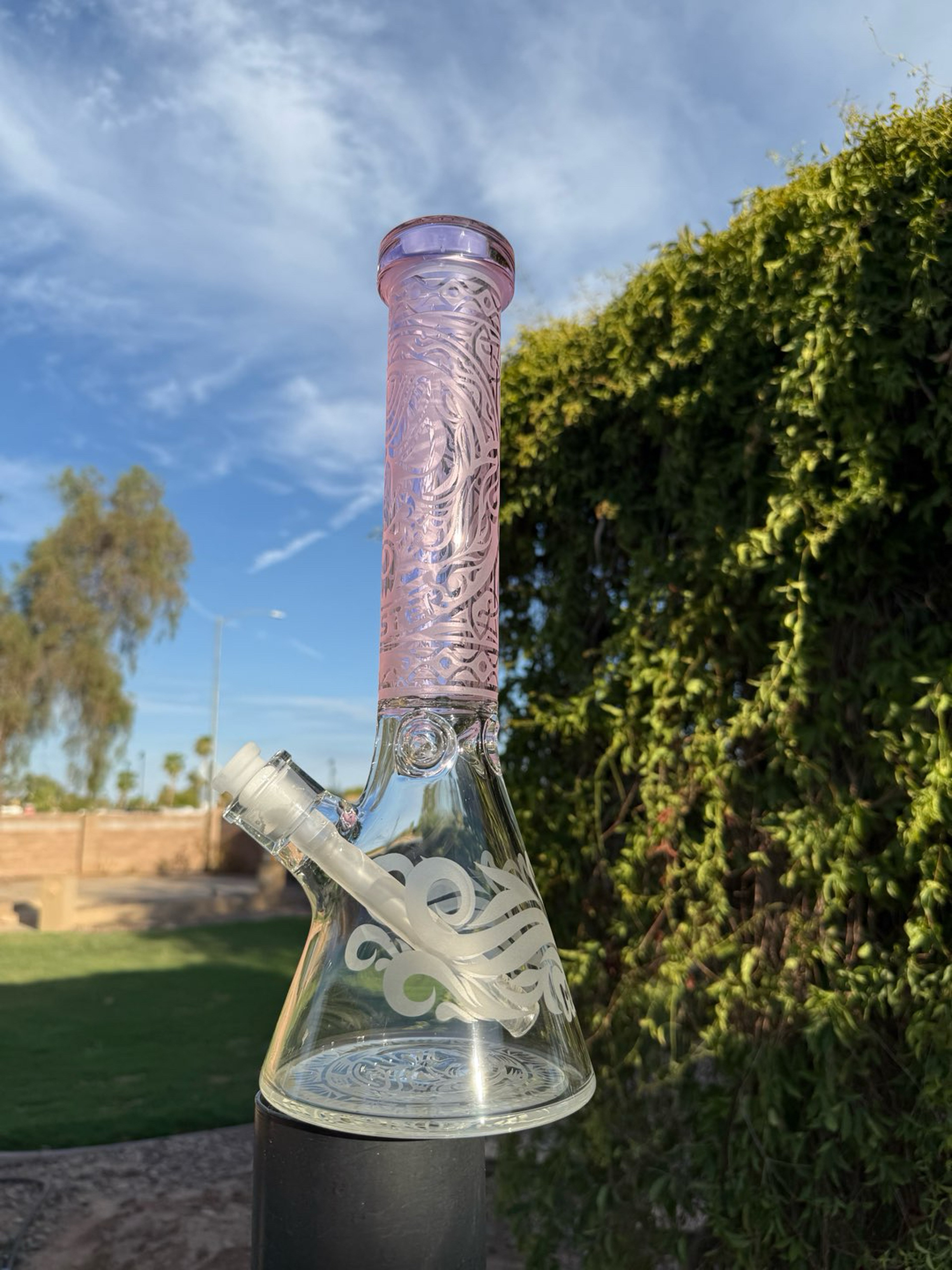 Preview pic of Pink 14mm engraved bong