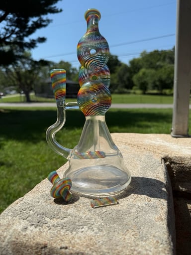 Preview pic of Dippy Glass triple donut recycler with set