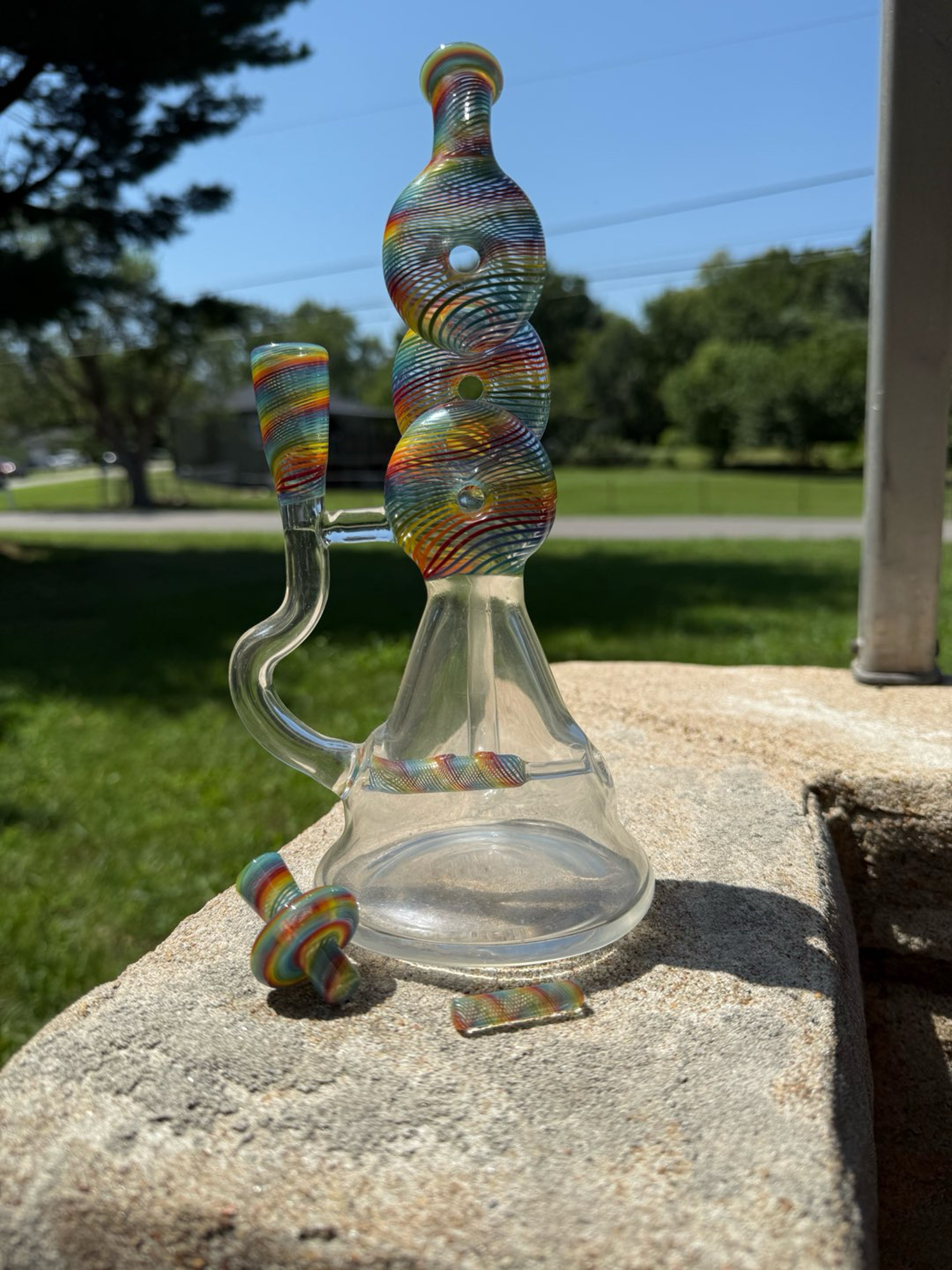 Preview pic of Dippy Glass triple donut recycler with set